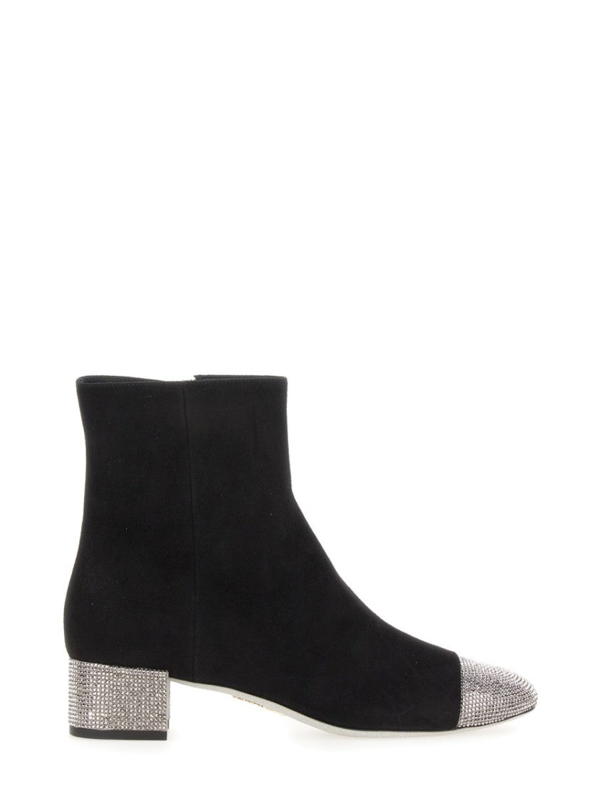 Rhinestone-Embellished Ankle Boots