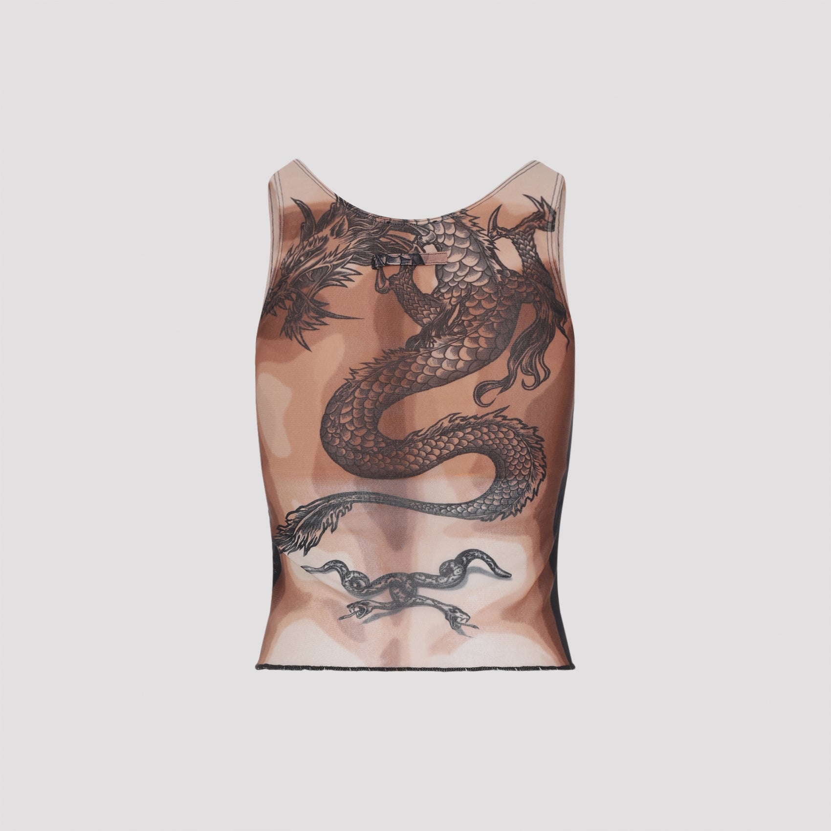 Tattoo-Inspired Fitted Sleeveless Top