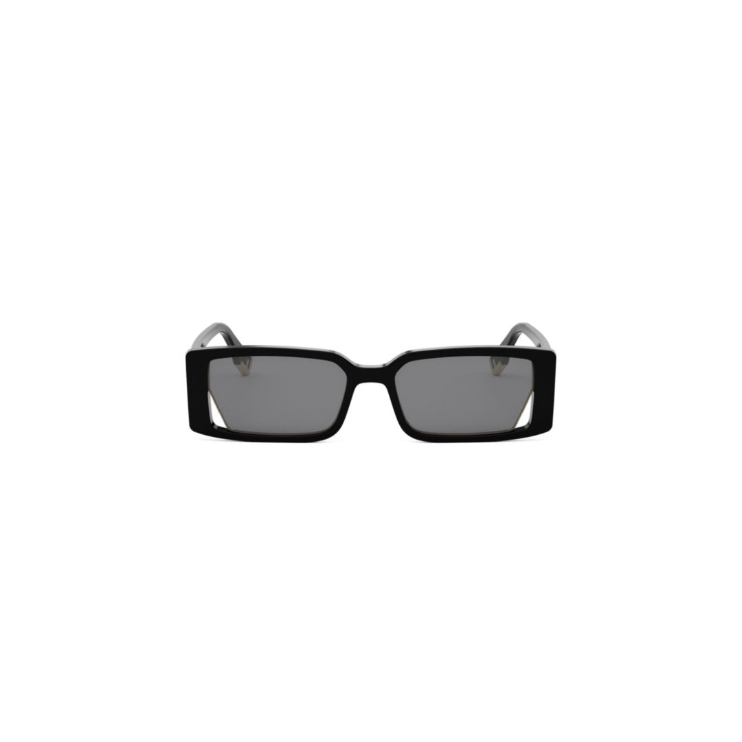 Fe40164i Rectangular Black Acetate Sunglasses