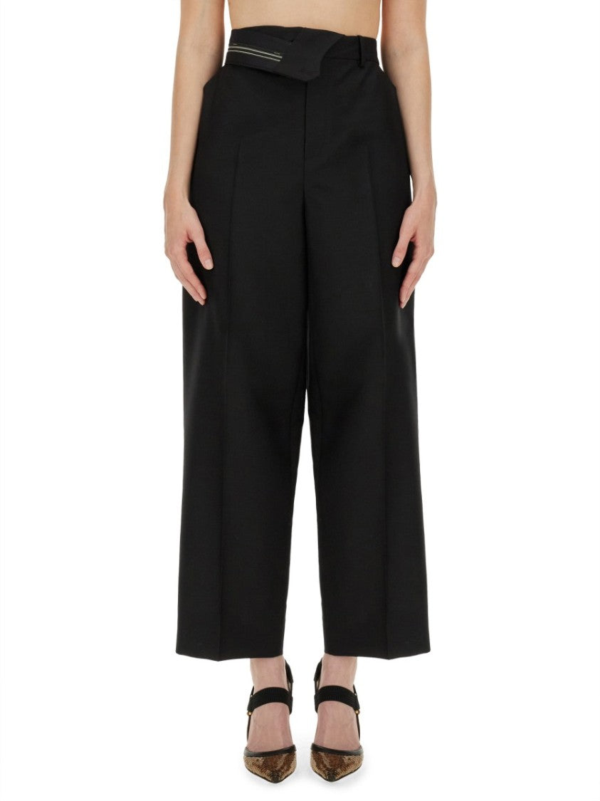 Asymmetrical Waist Pants With