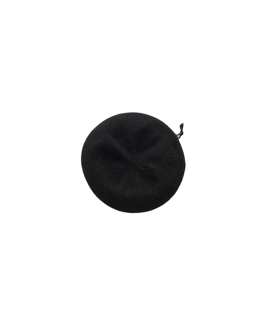 Rounded Black Wool Beret with Minimalist Design