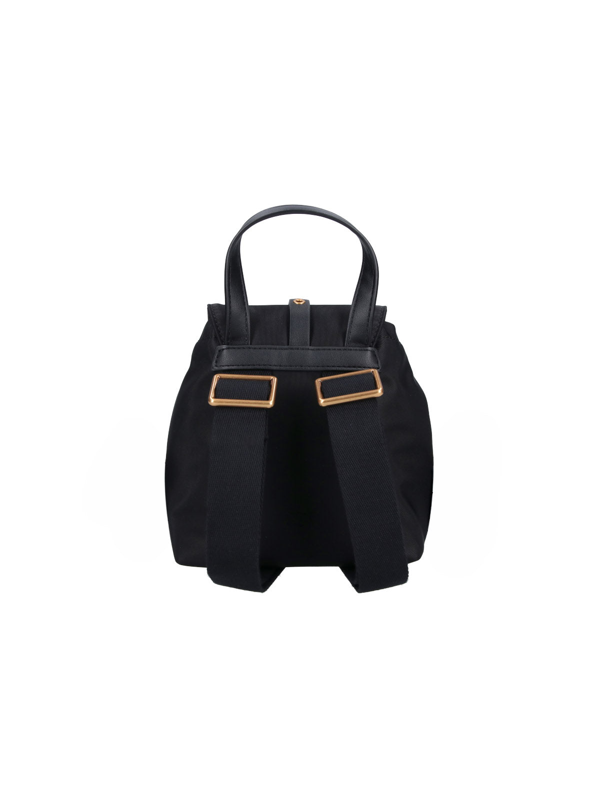 Black Compact Studs Leather Backpack