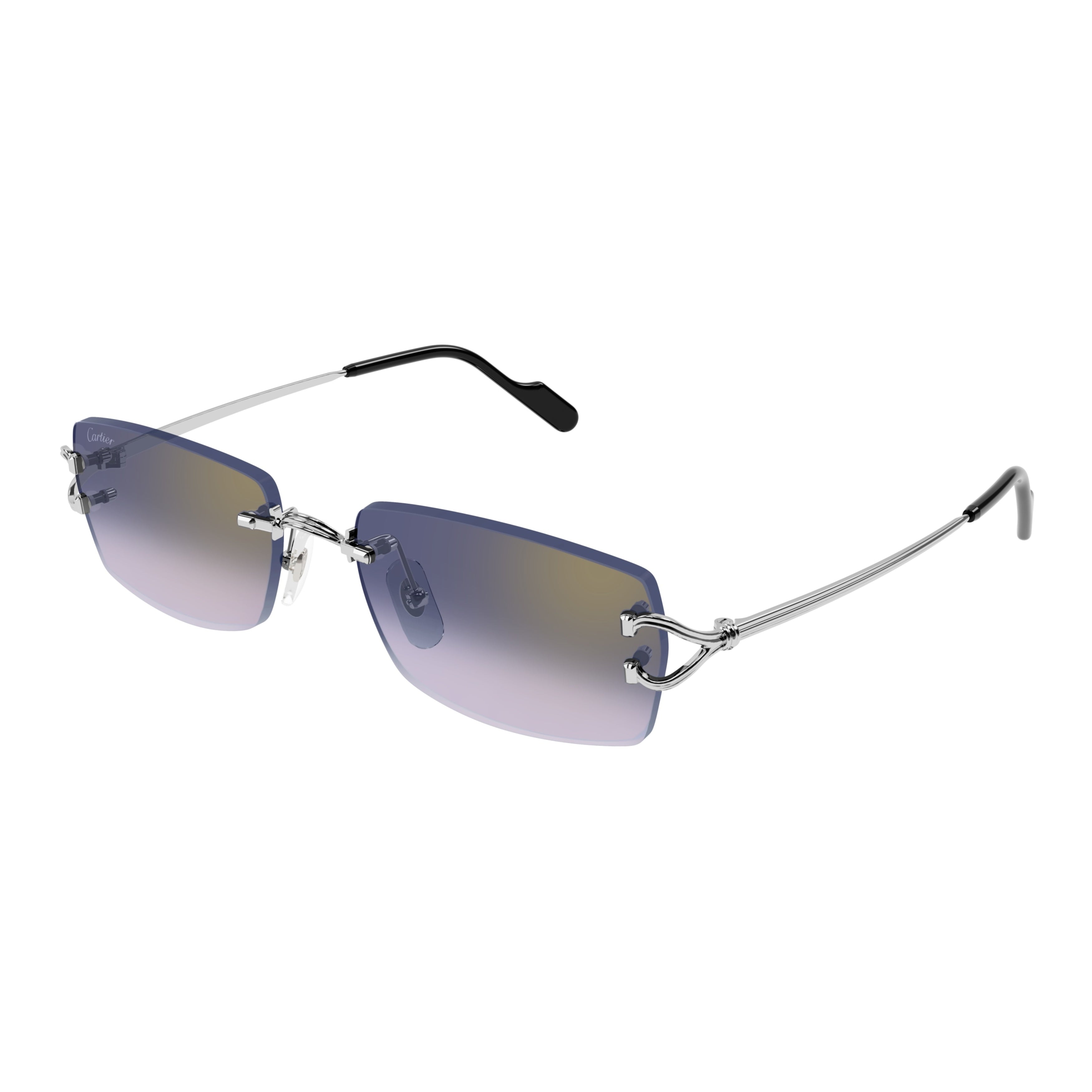 Rectangular Rimless Sunglasses With Gradient Lenses