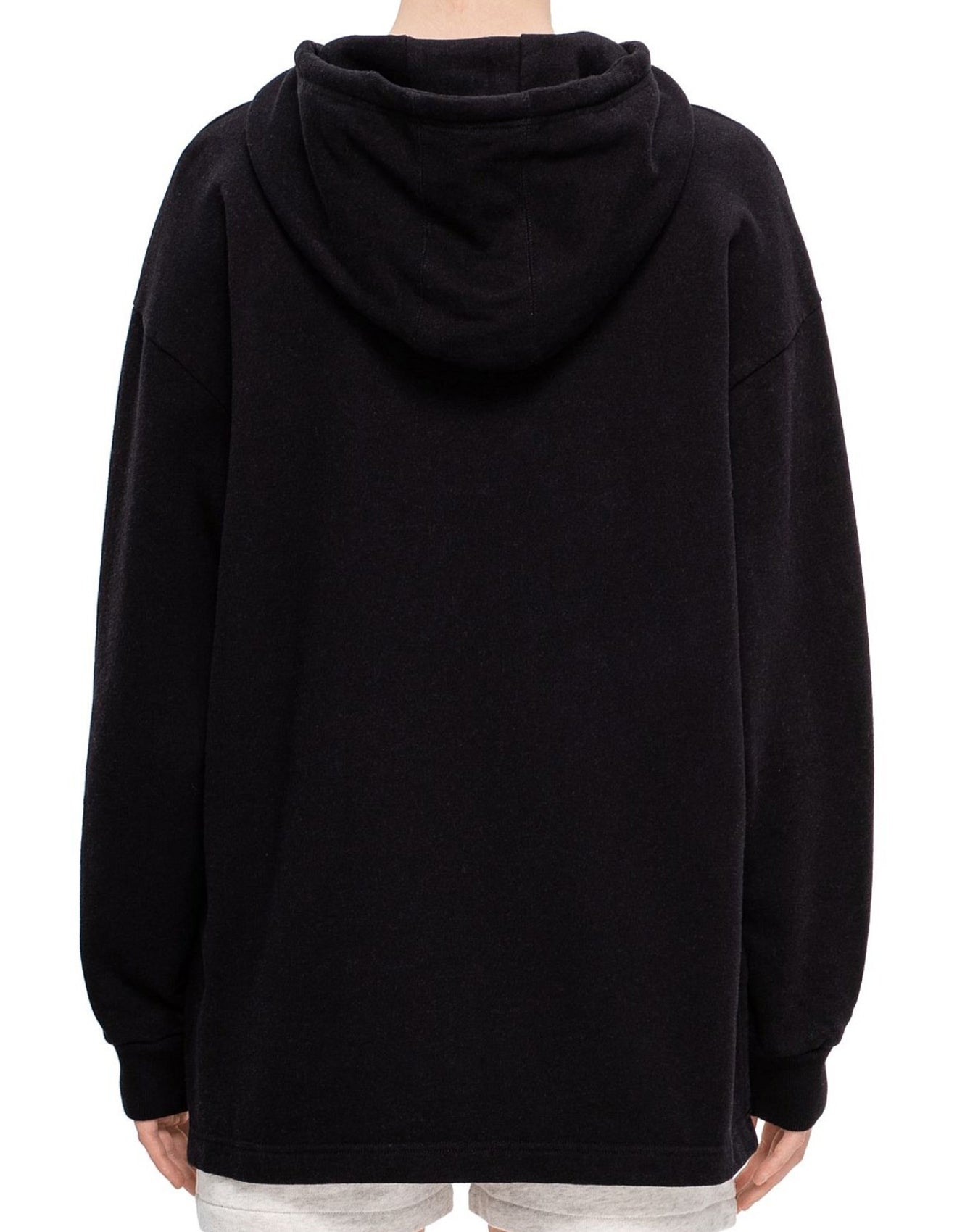 Black Hoodie with Logo and Relaxed Fit