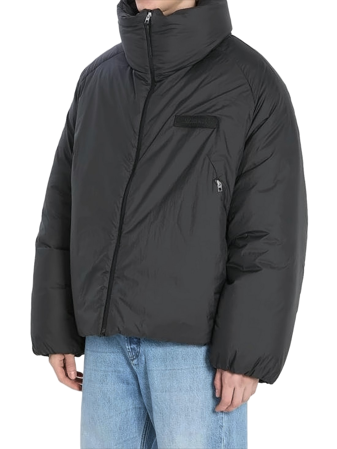 Boxy Black Short Padded Jacket