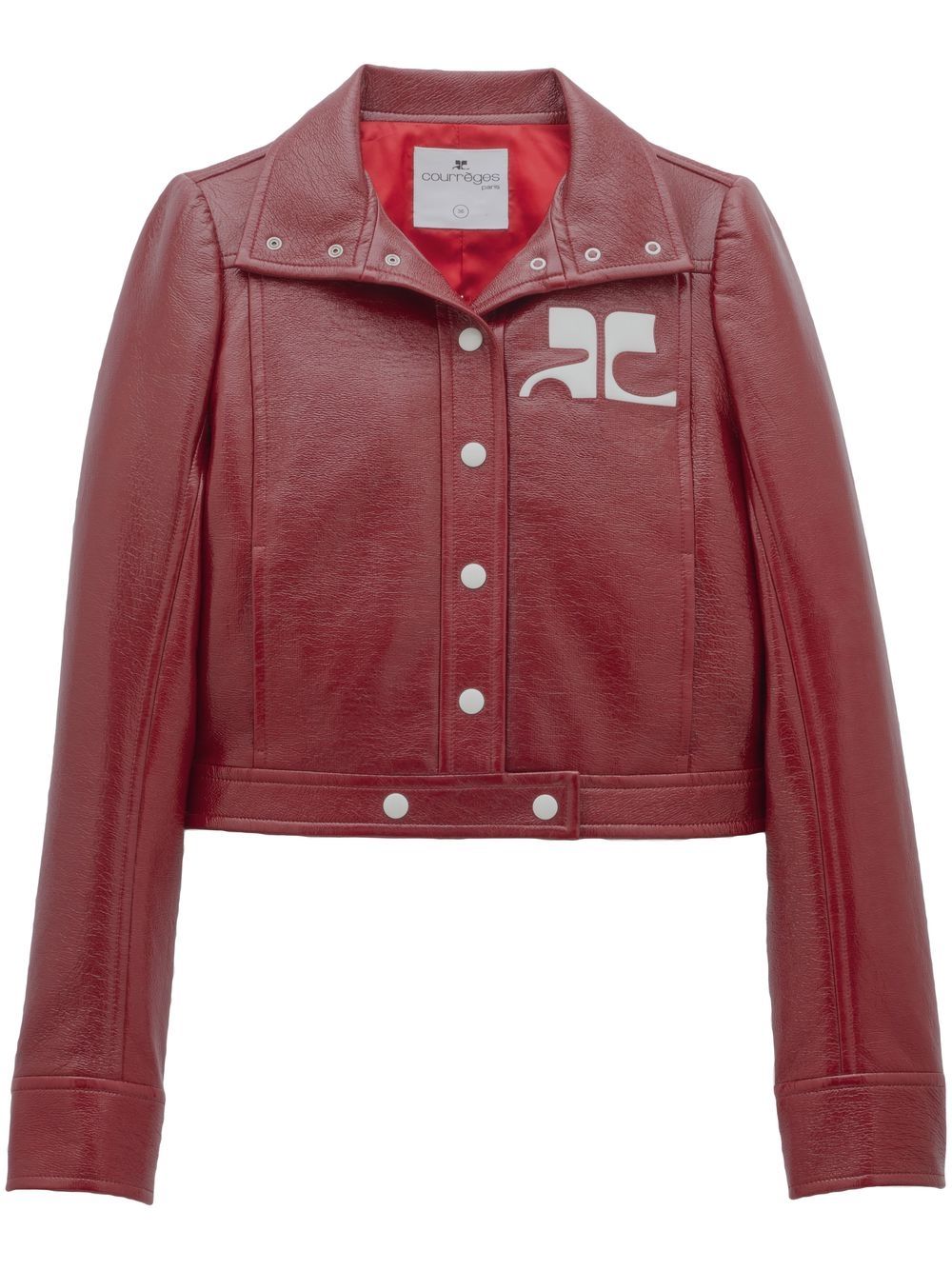 Cropped Textured Jacket with Button-Down Front