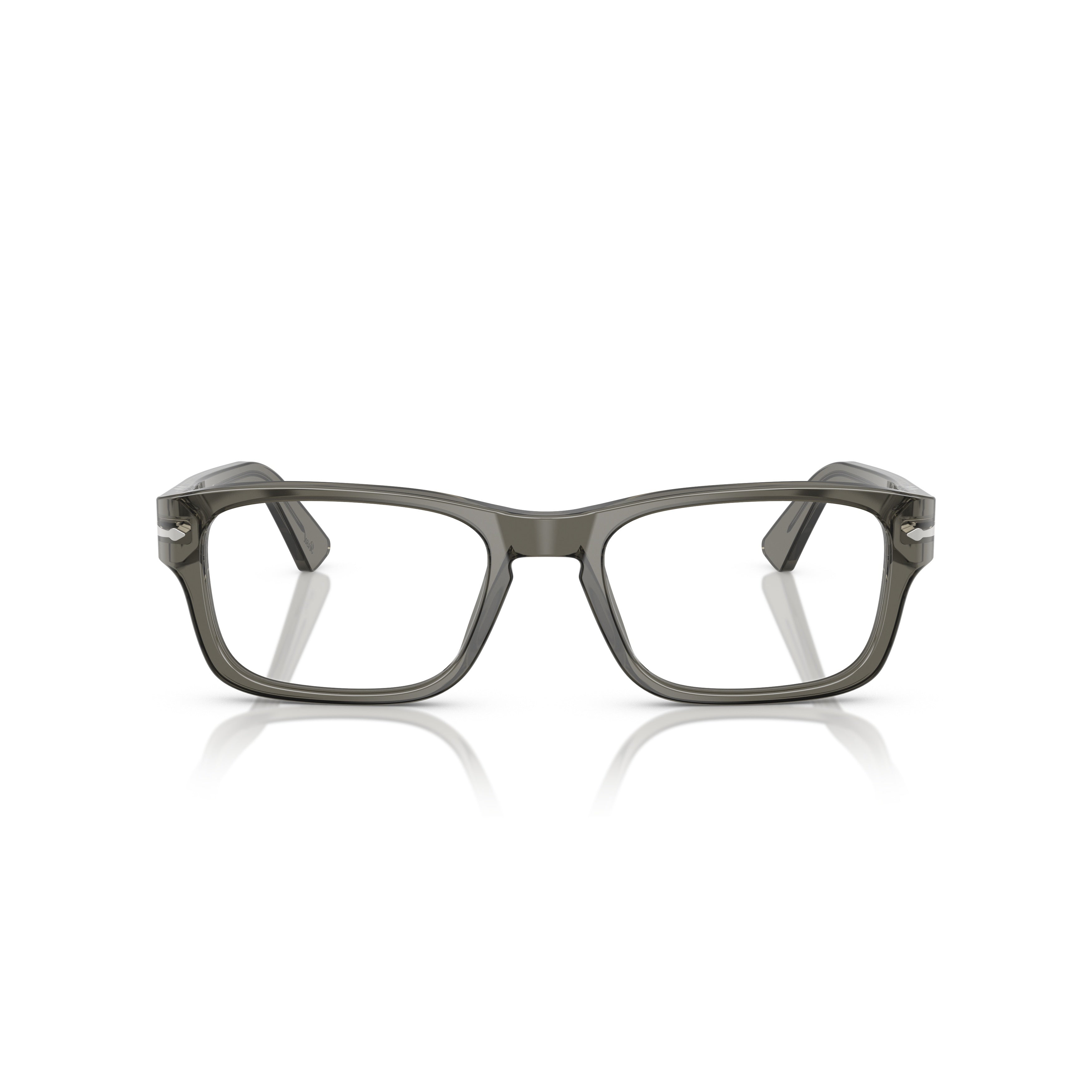 0po3364v Translucent Grey Acetate Rectangular Eyeglasses