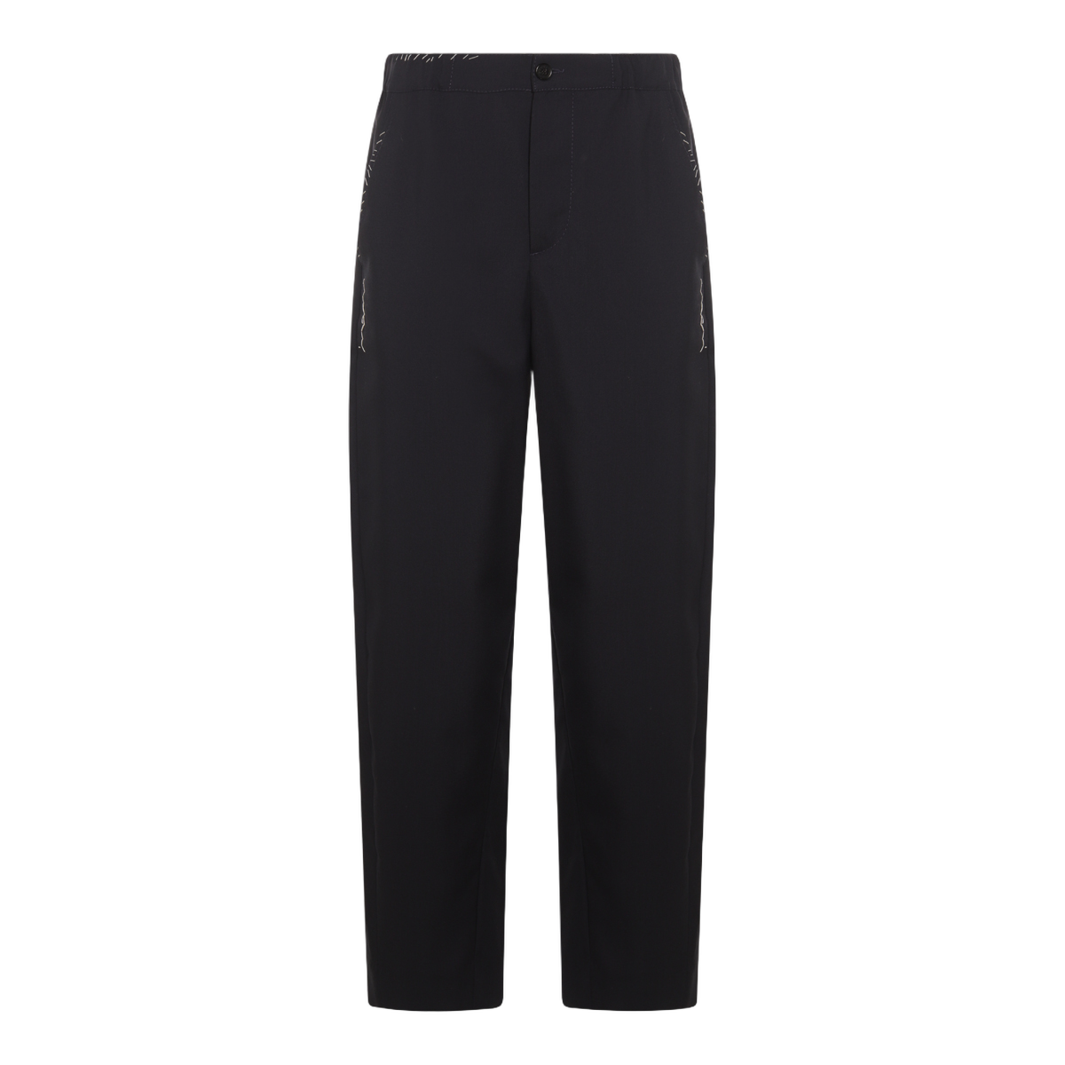 Straight-Leg Trousers with Elastic Waistband