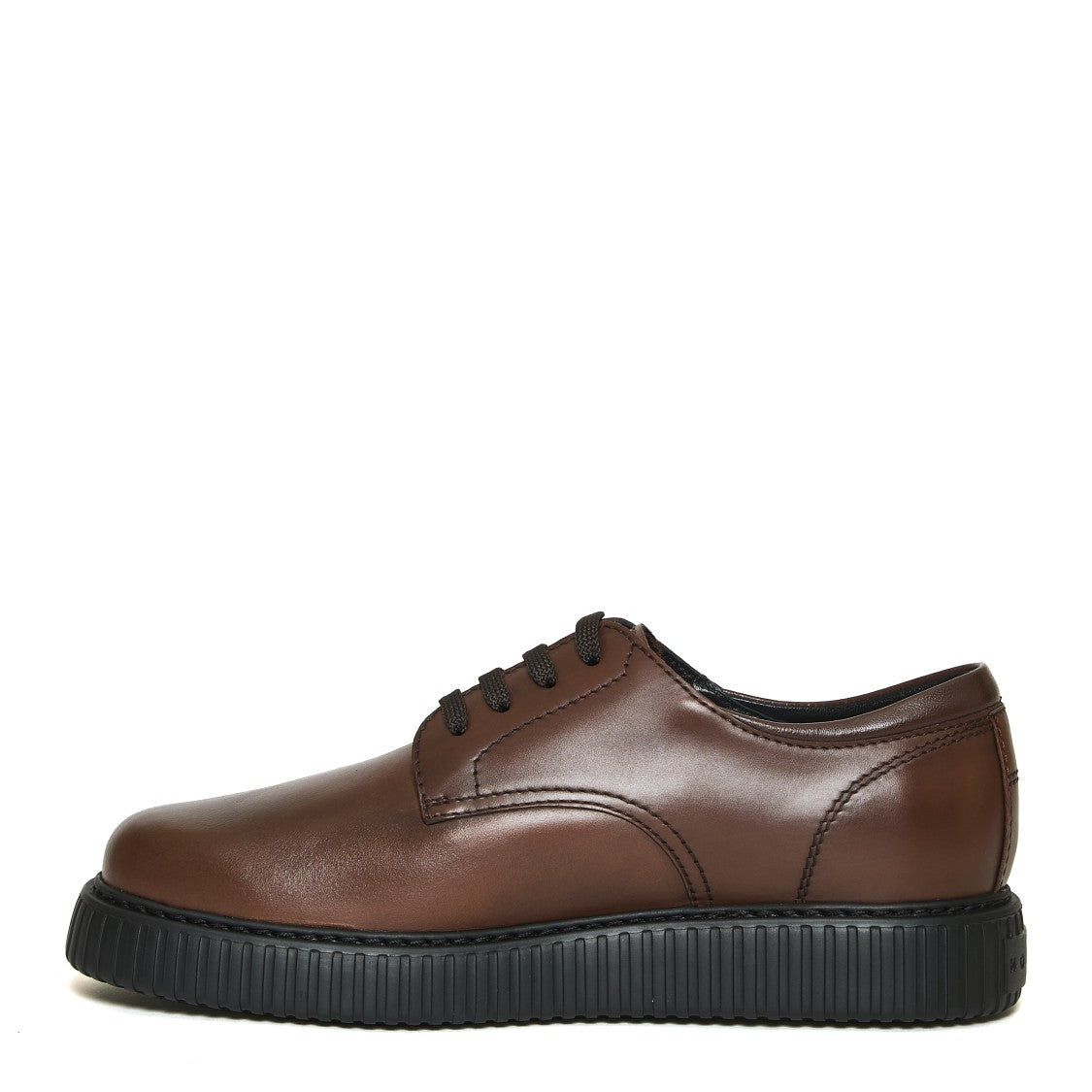 Brown Lace-Up Striped Bottom