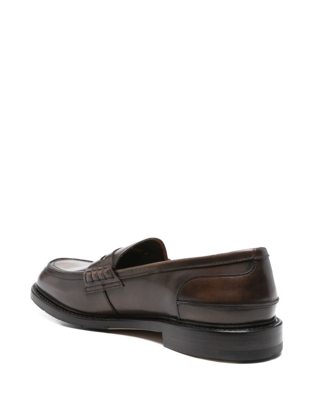 Penny Slot Detail Brown Leather Loafers