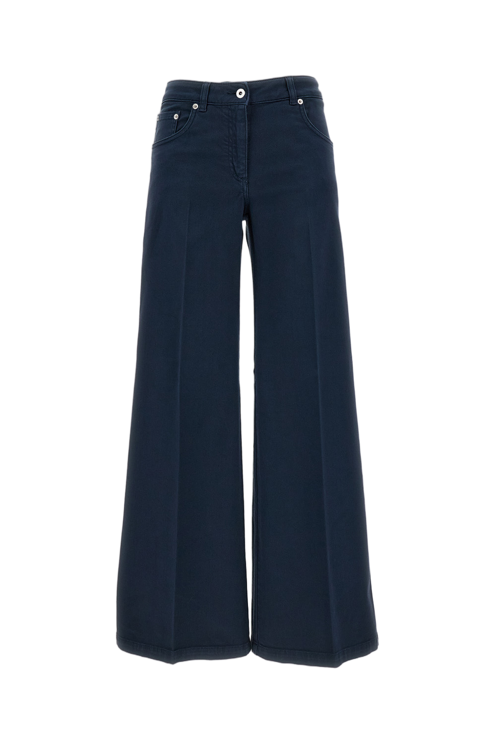 Wide-Leg Cropped Pants with High Waist