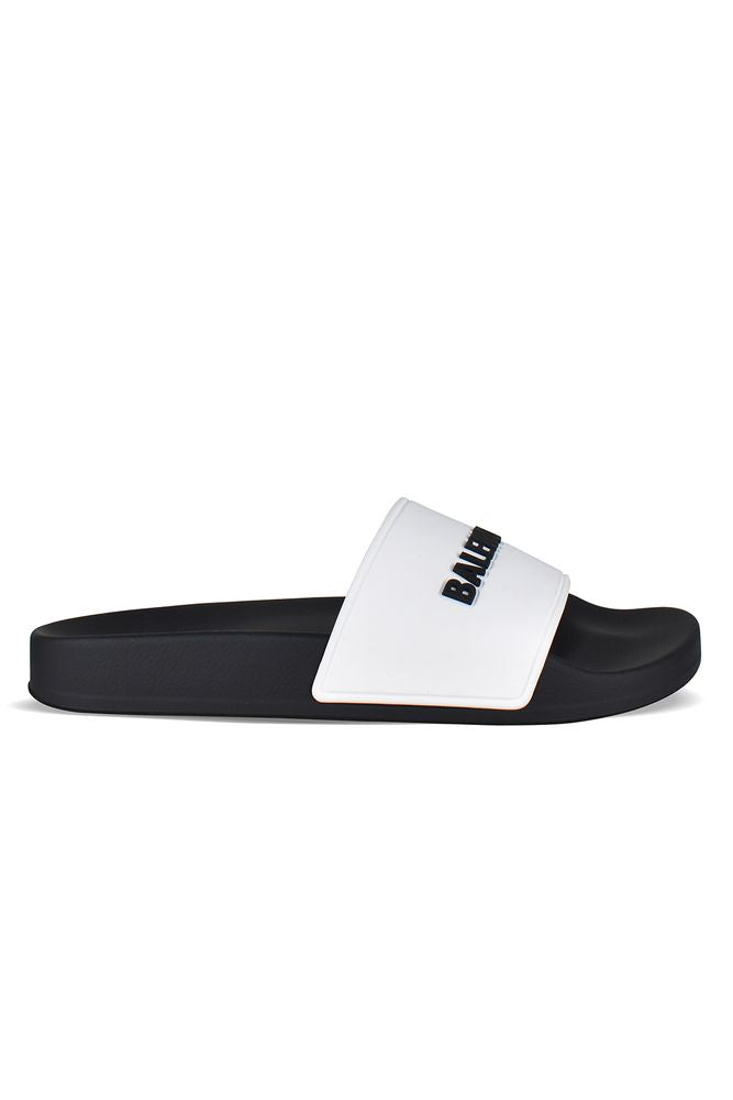 Monochrome Rubber Slides With Bold Logo Detail
