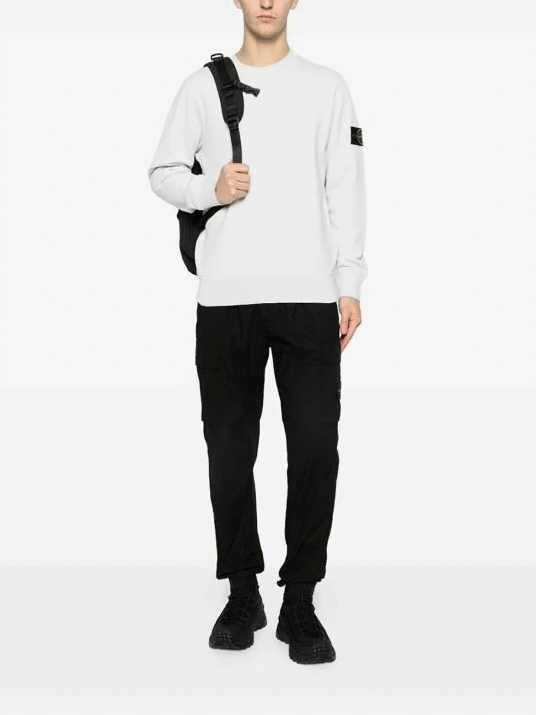 Long-Sleeve Crewneck Sweatshirt with Compass Patch