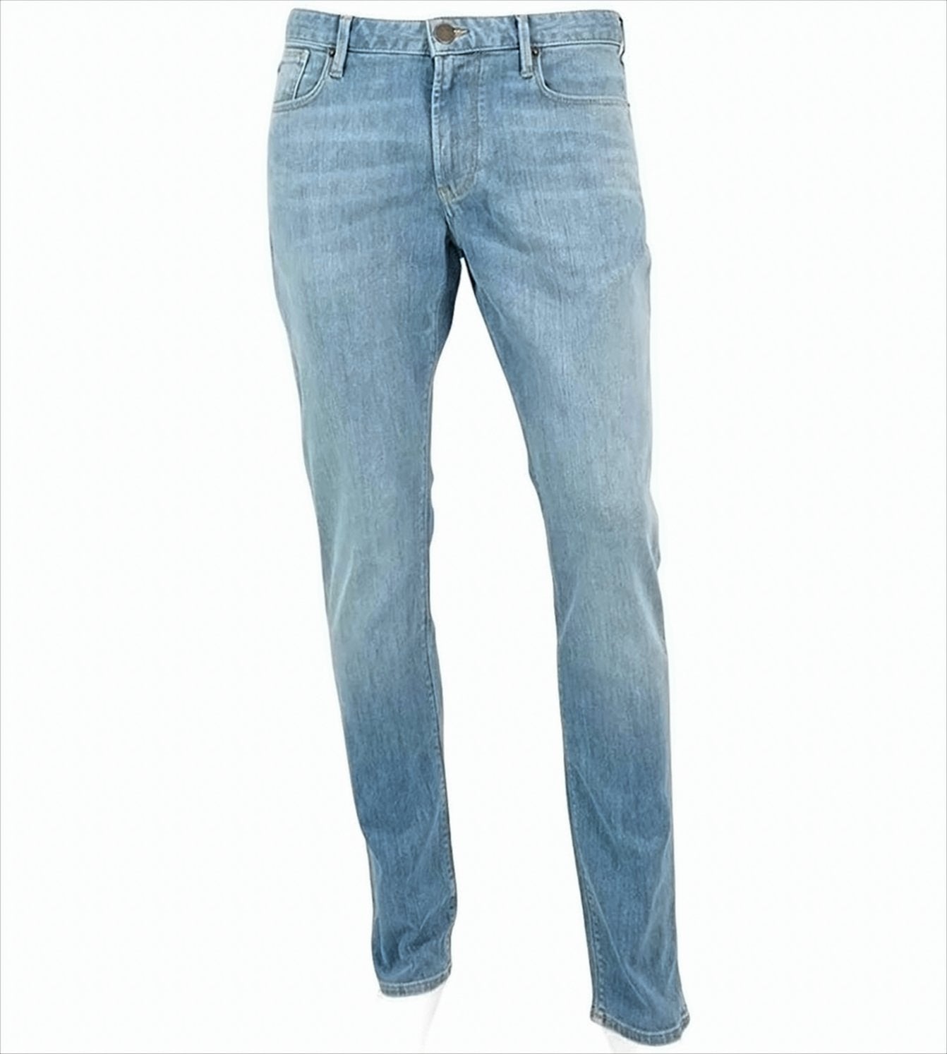 Slim-Fit Light Denim Jeans With Five-Pocket Design