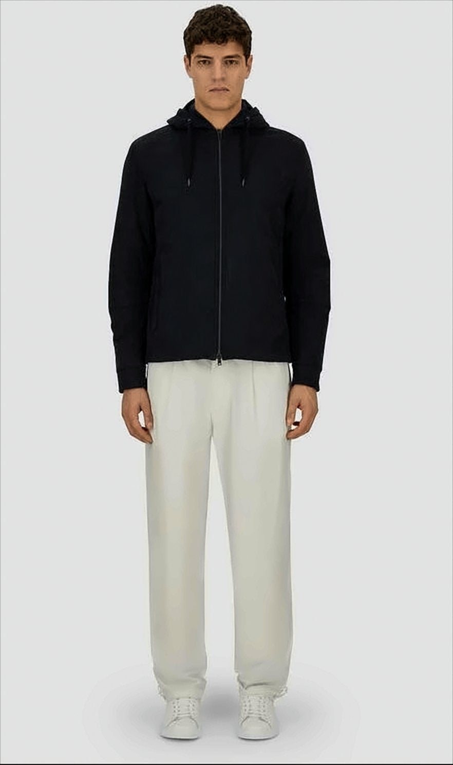 Hooded Resort Jacket In Melange Suede