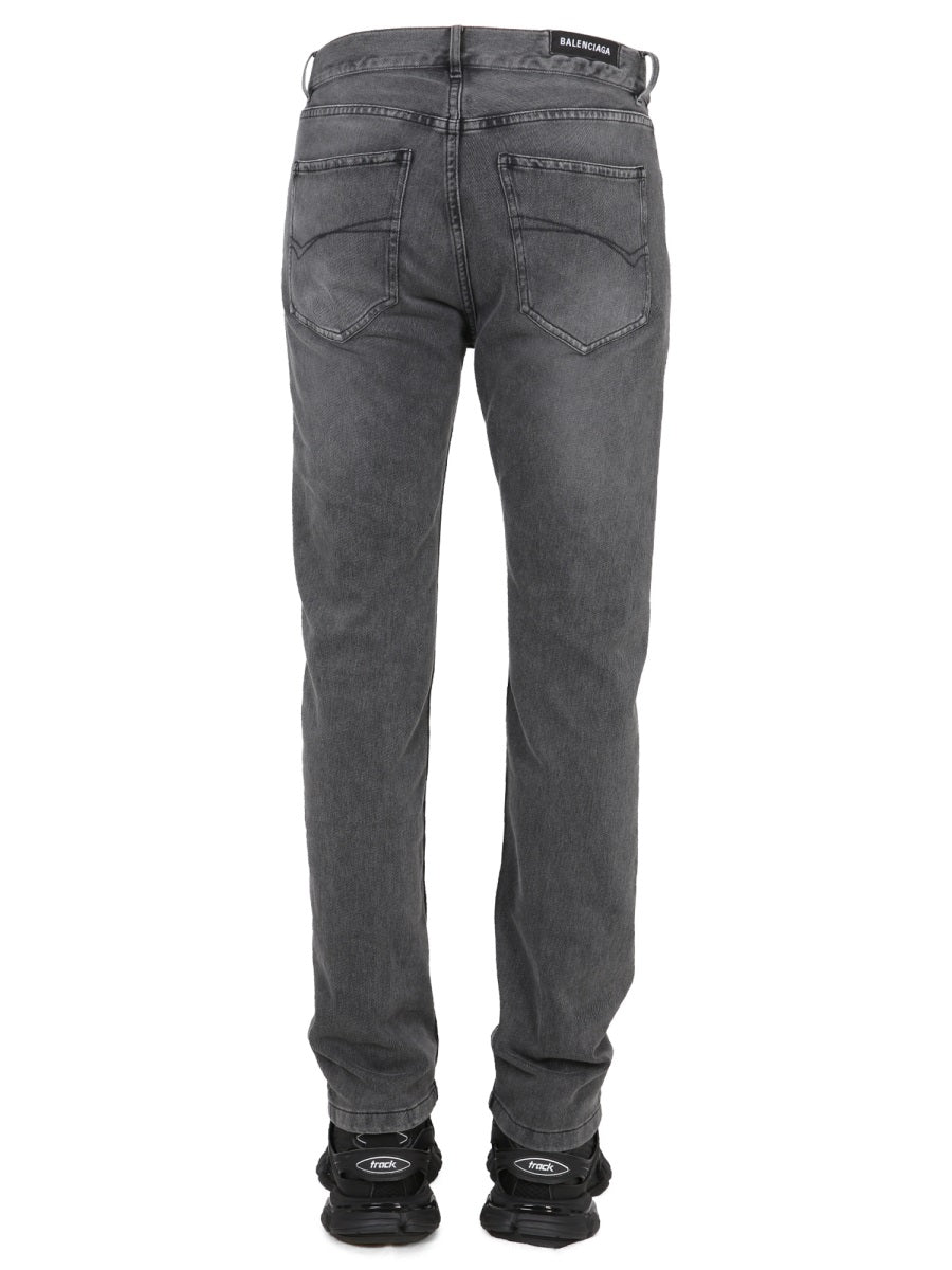 Traditional Fit Jeans with Patch Logo Detail