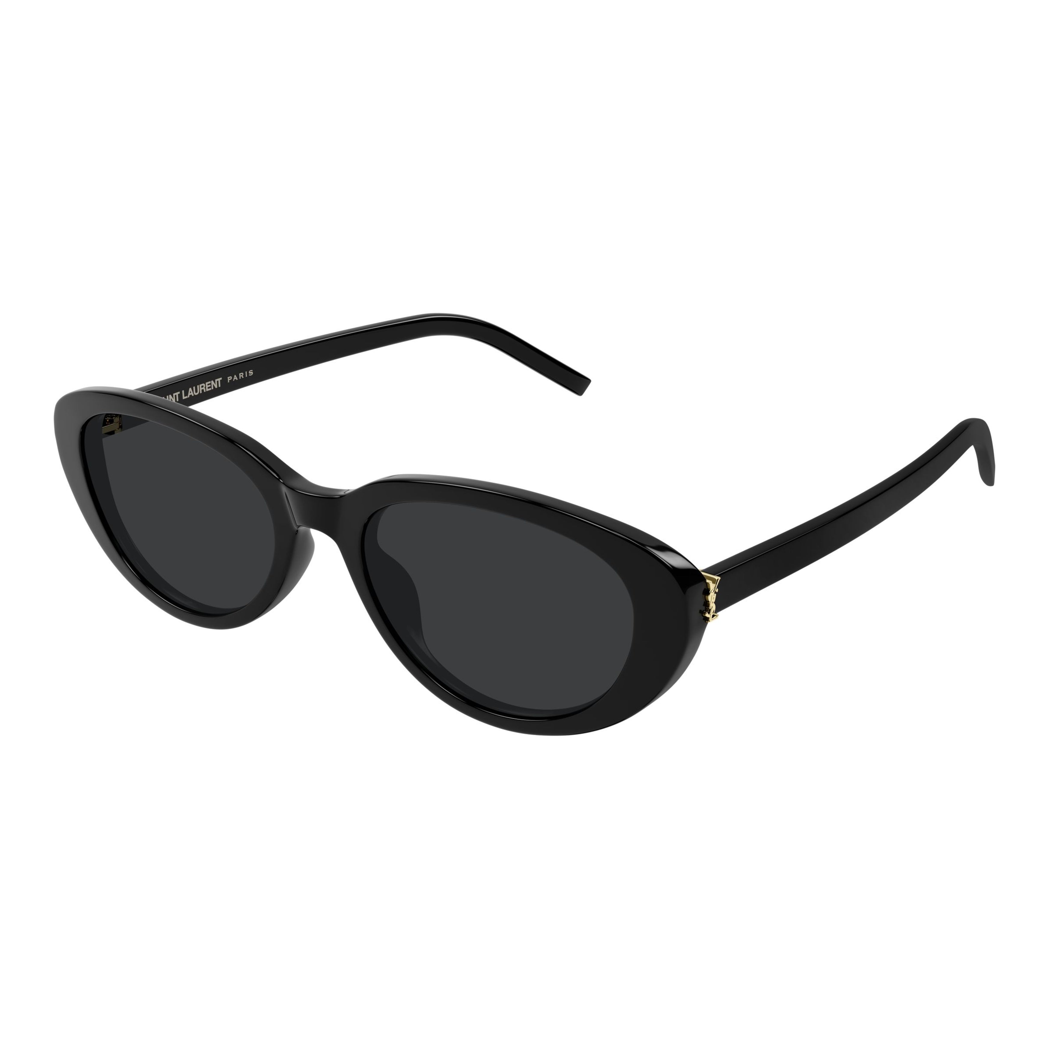 Rounded Cat-Eye Sunglasses with Gold Accents