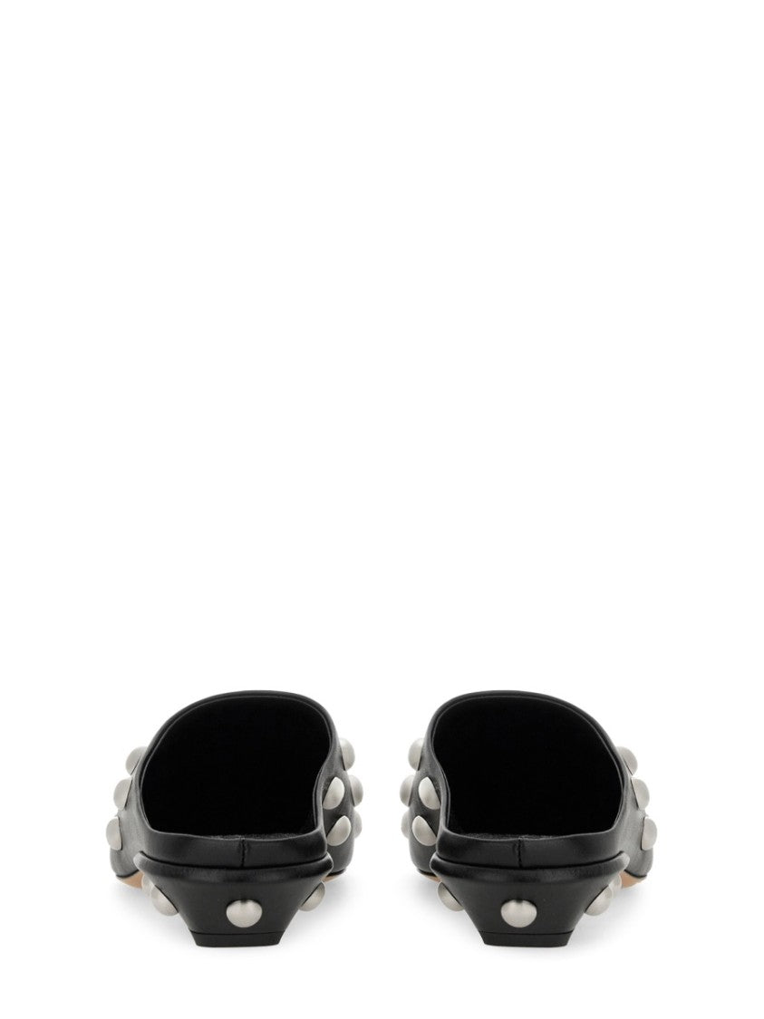 "Bella" Pointed Toe Leather Mules