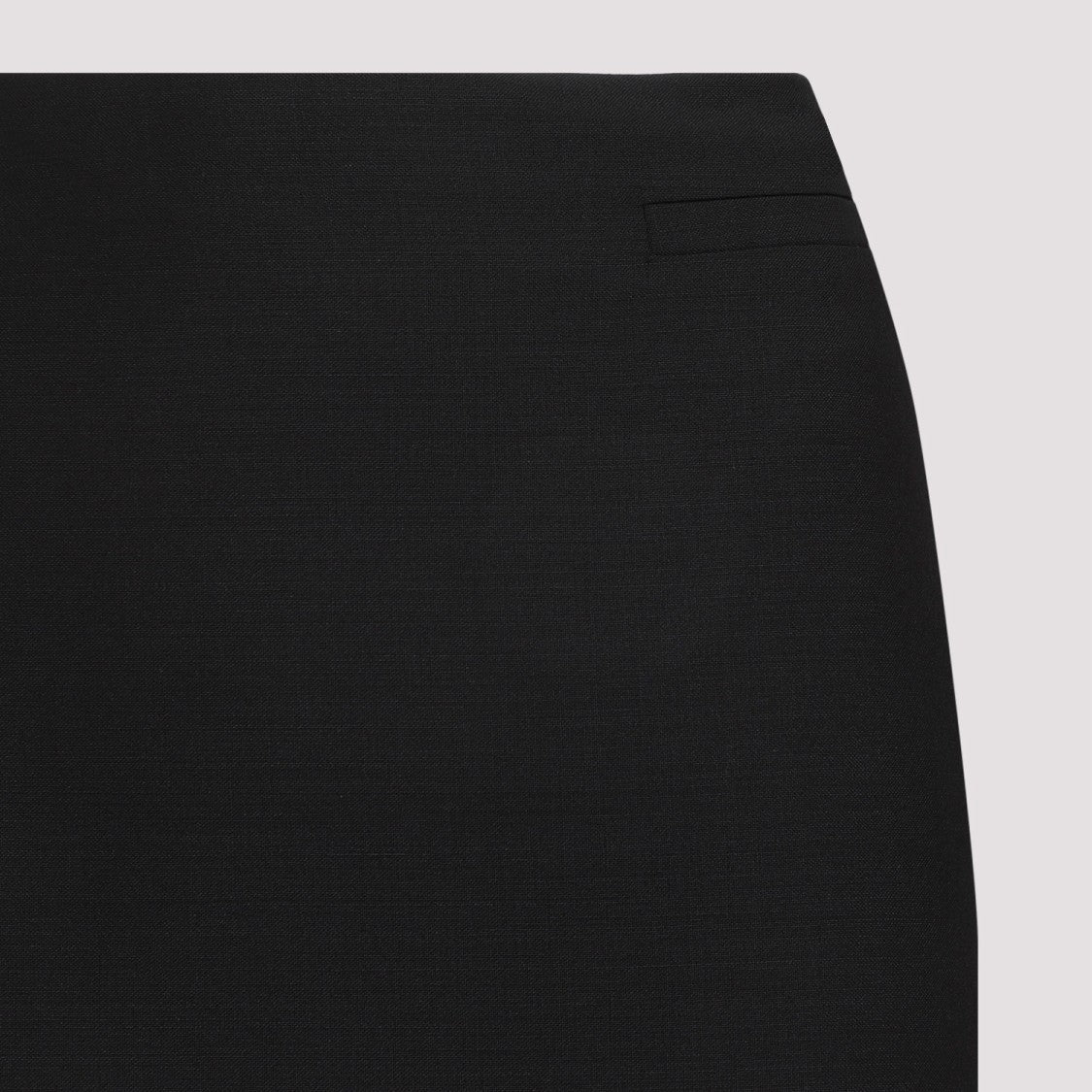 Black Wool Front Kick Skirt