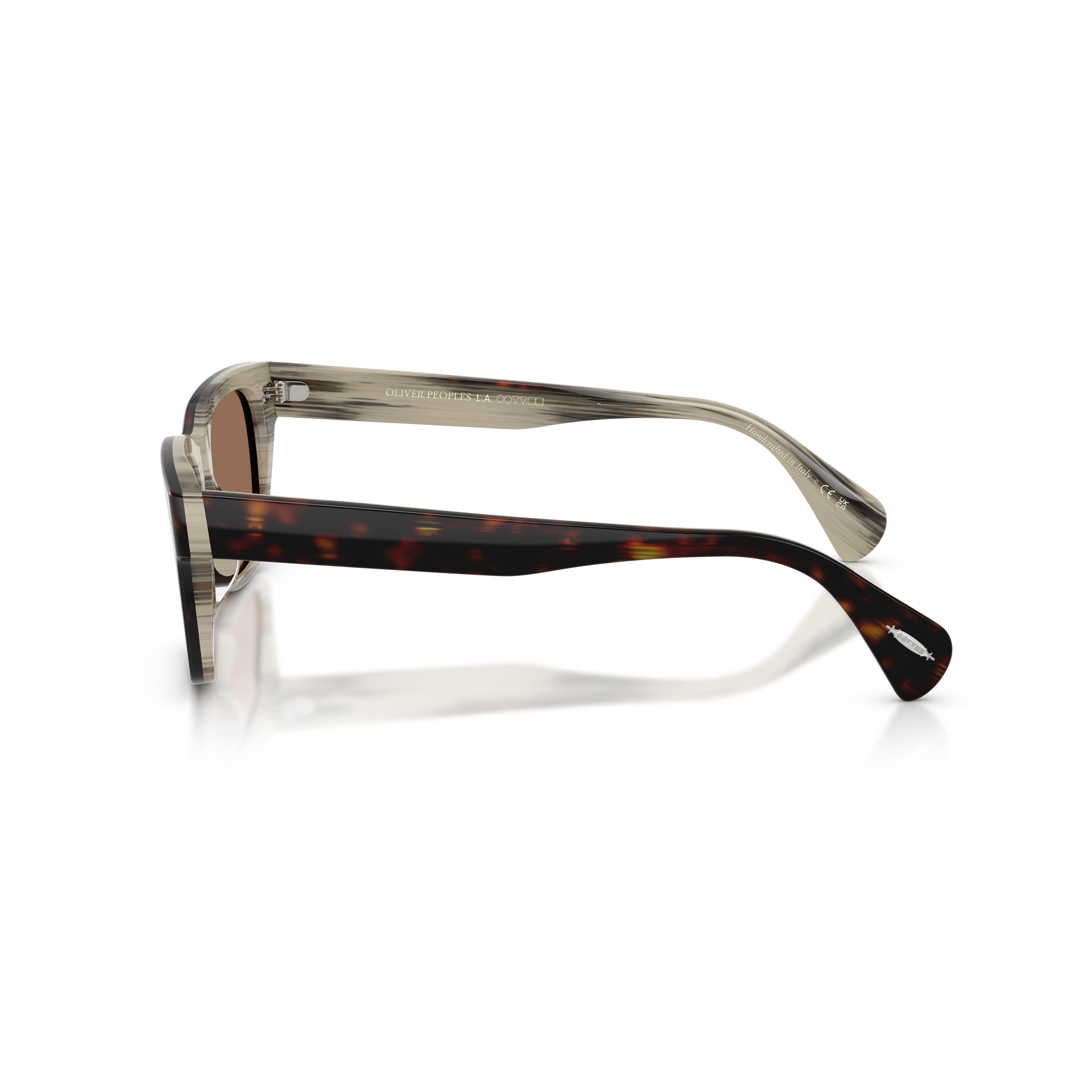 0ov5332su Rectangular Tortoiseshell Sunglasses with Translucent Inner Arms