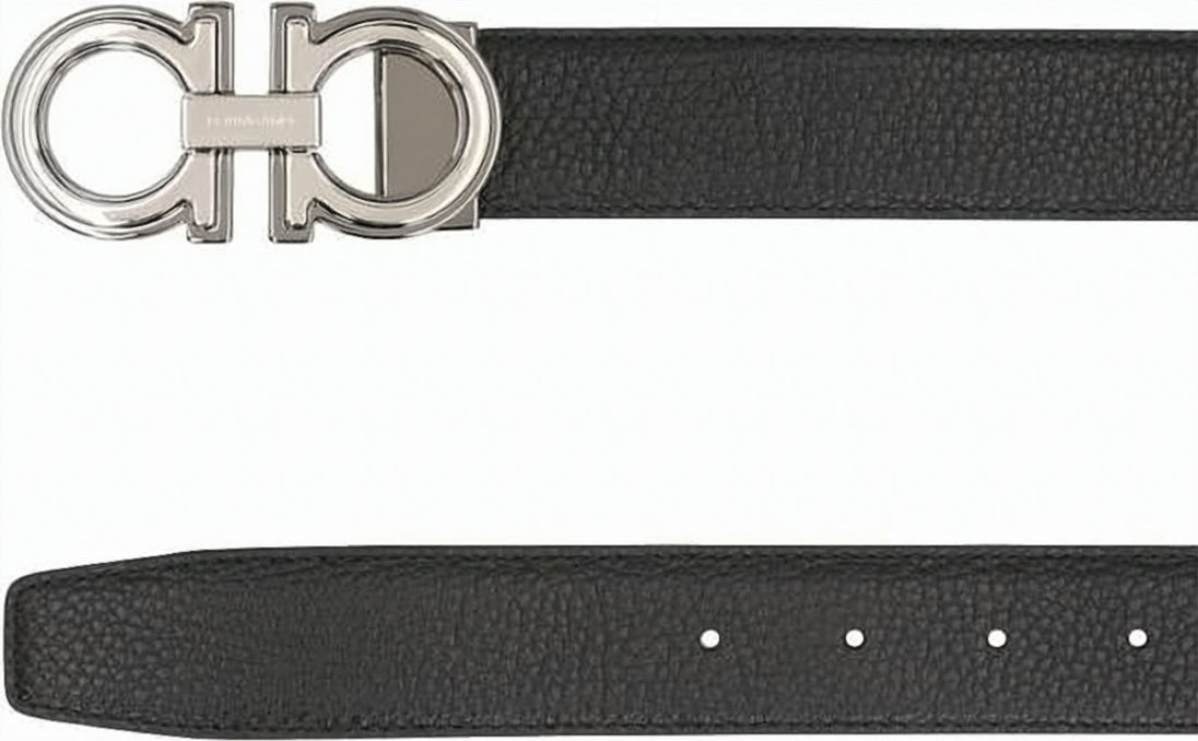 Textured Calf Leather Reversible Belt