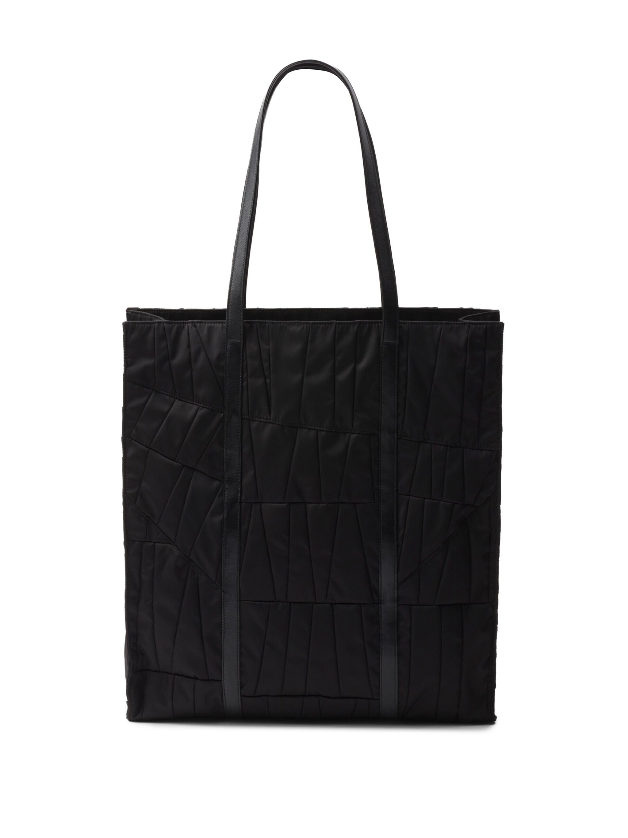 Black Quilted Re-Nylon Patchwork Tote