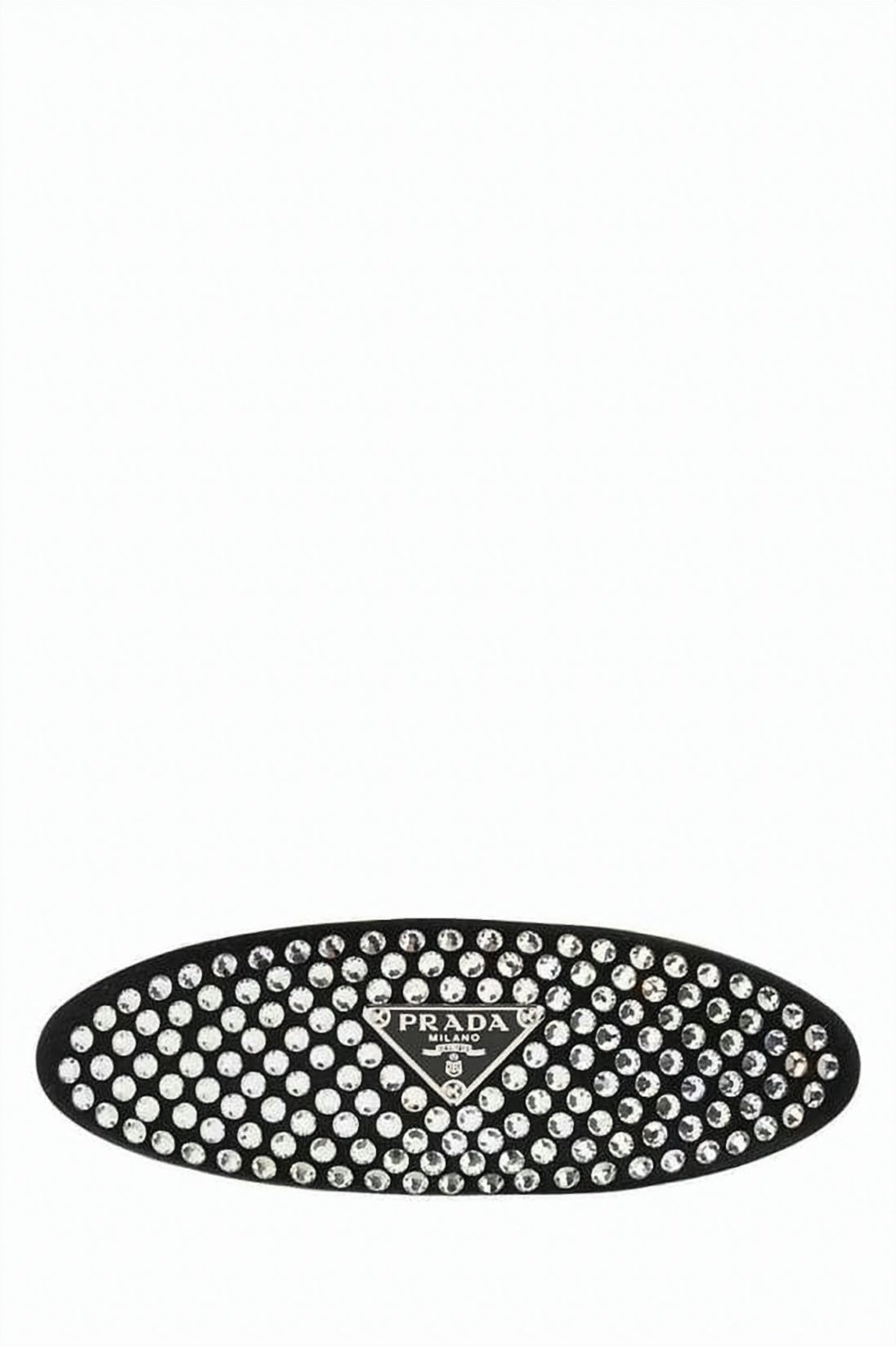 Elongated Oval Hair Clip with Silver Stud Gradient
