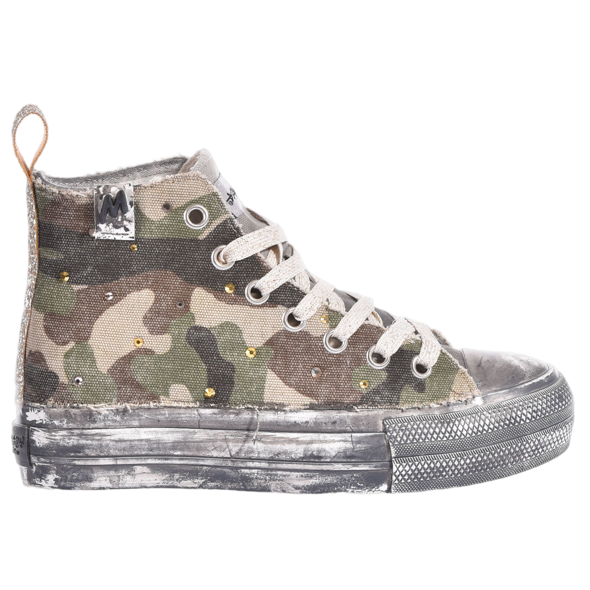Handmade High-Top Sneakers with Swarovski Crystals