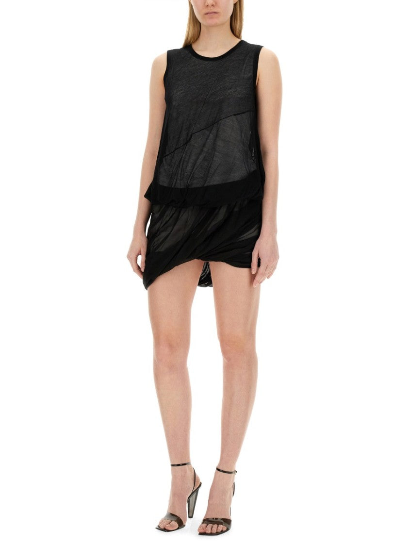 Layered Black Jersey Tank Top