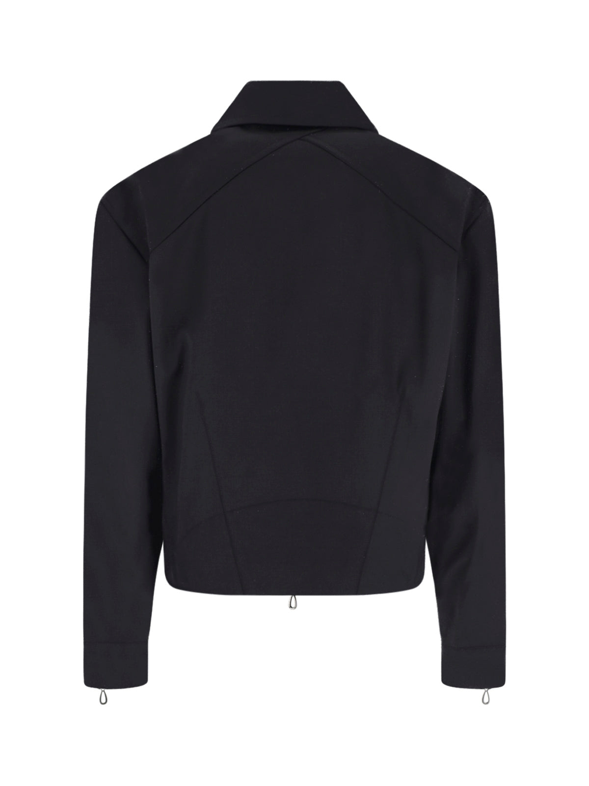 Black Structured Shoulder Cropped Jacket