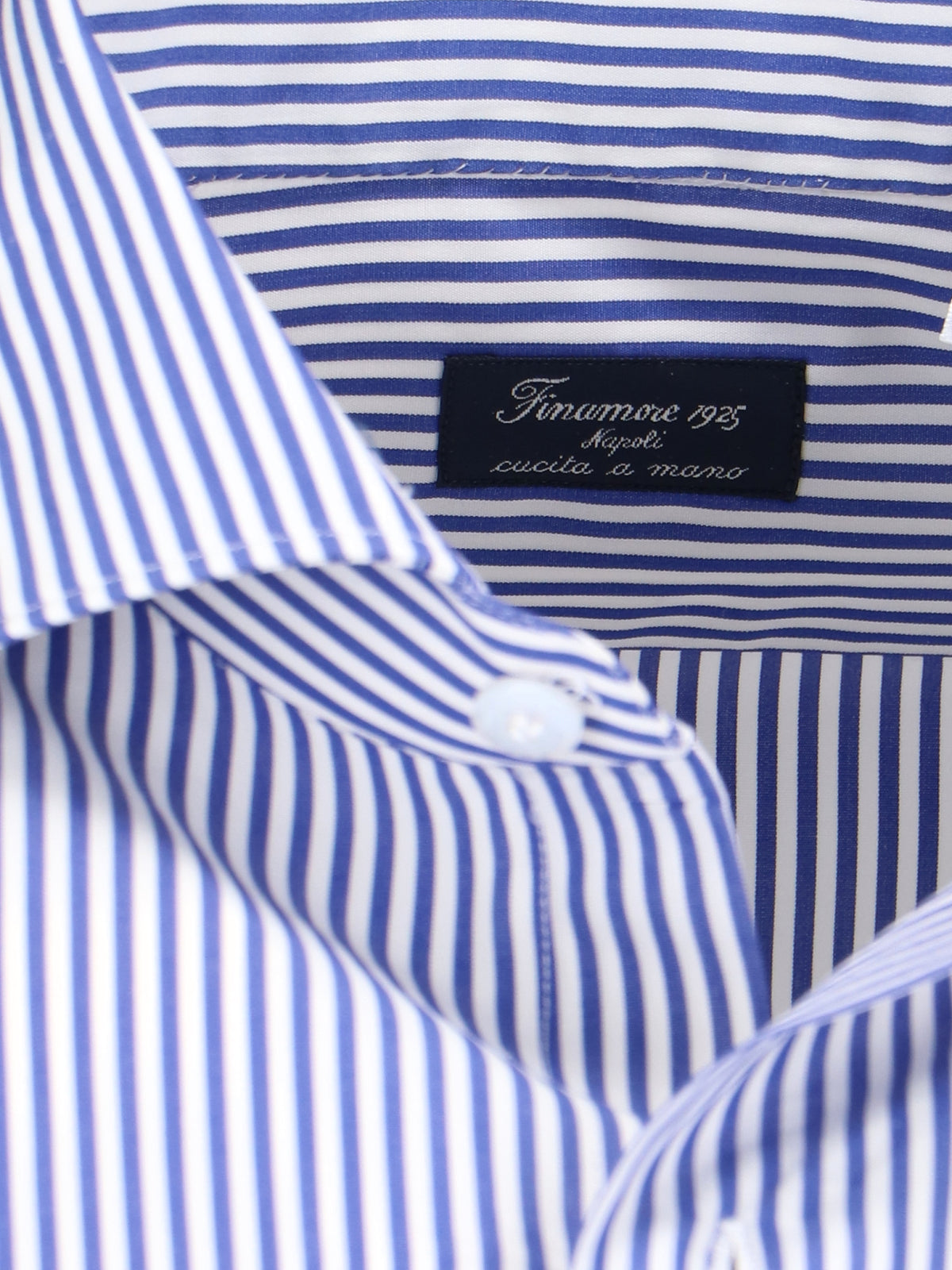 Handcrafted Blue And White Striped Casual Shirt