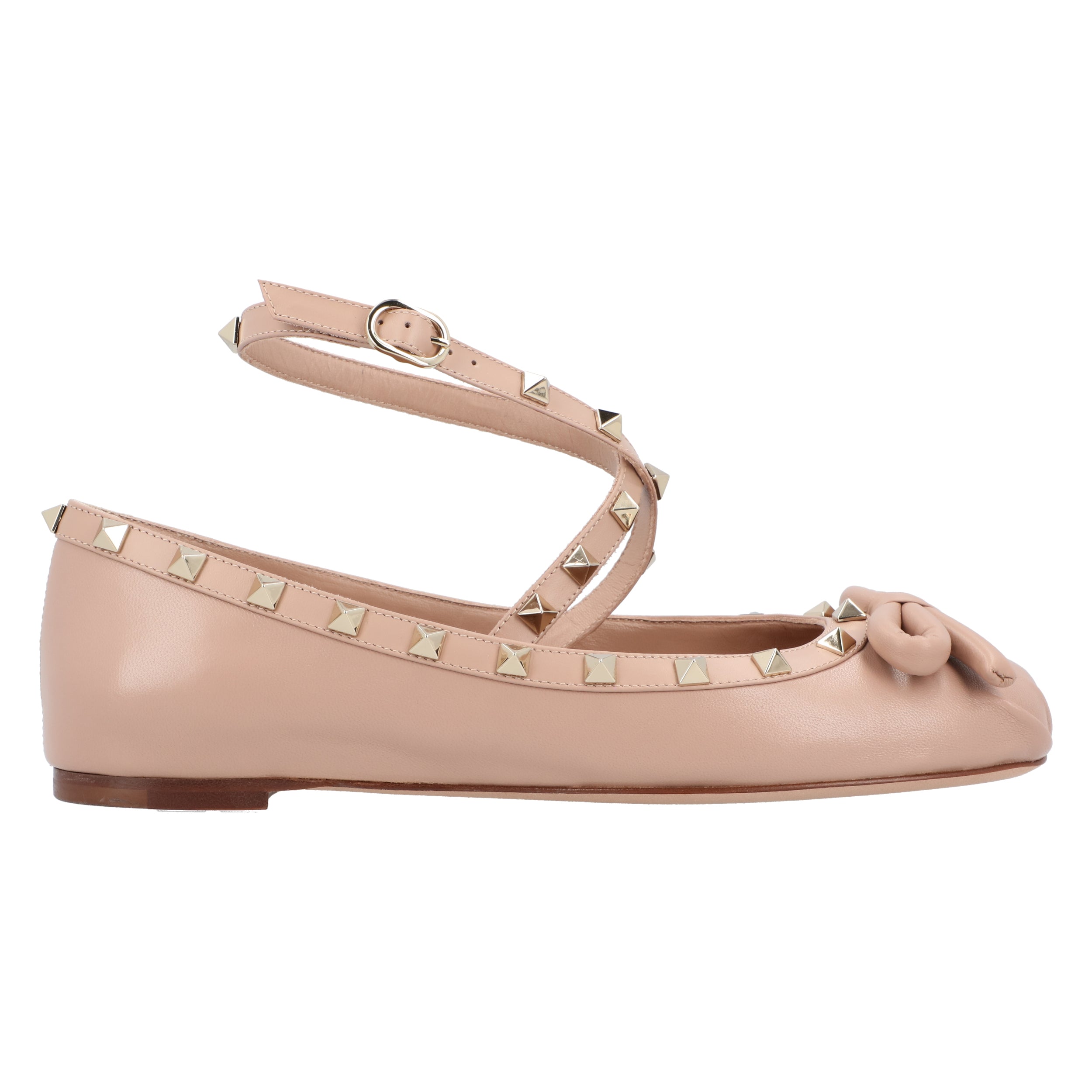 Rockstud Nappa Ballerinas Pink