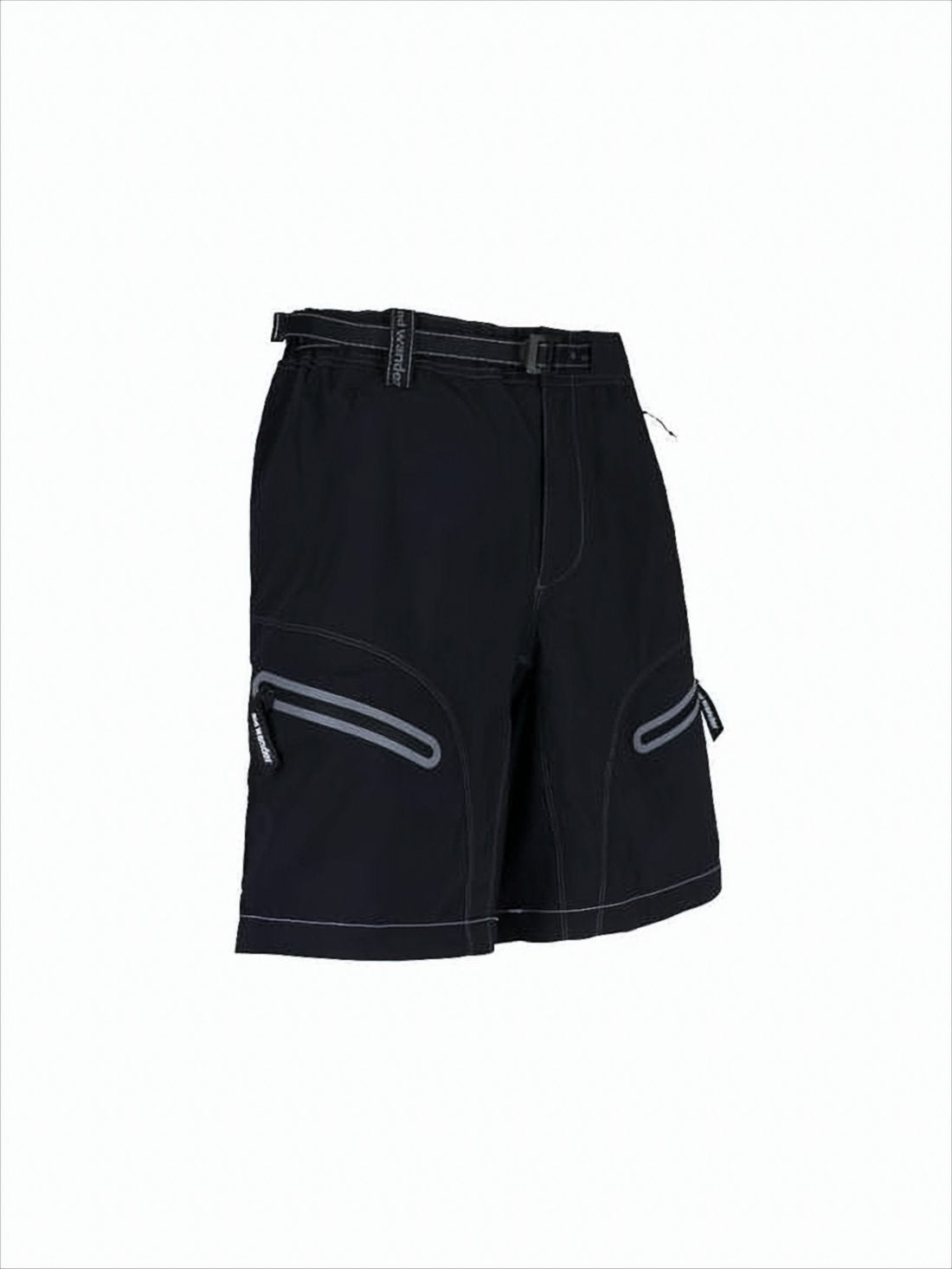 Functional Black Shorts with Adjustable Belt