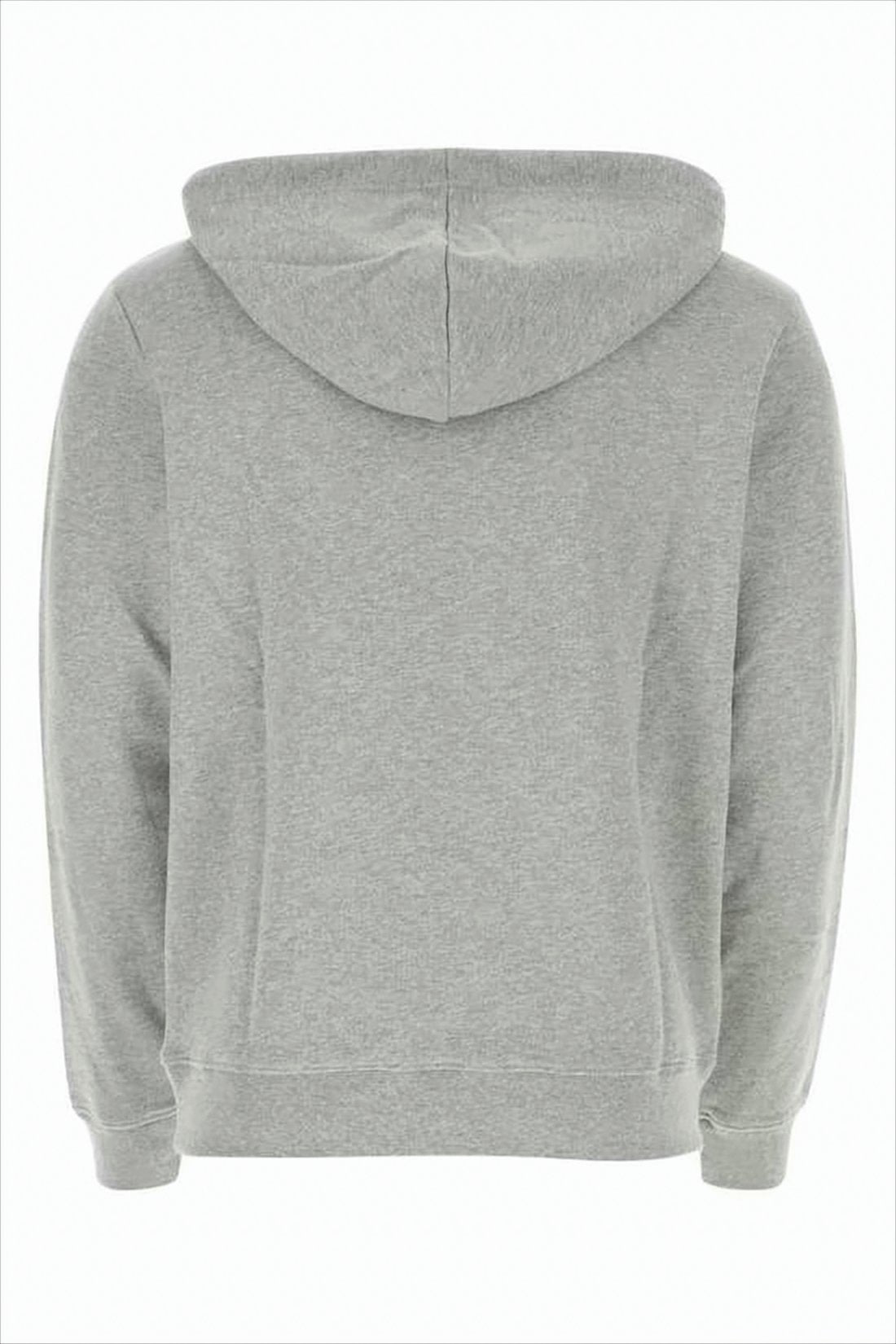 Minimalist Grey Cotton Hoodie With Subtle Logo Detail