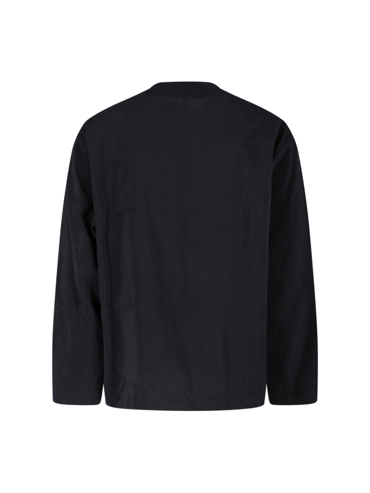 Black Silk Blend Round Neck Shirt