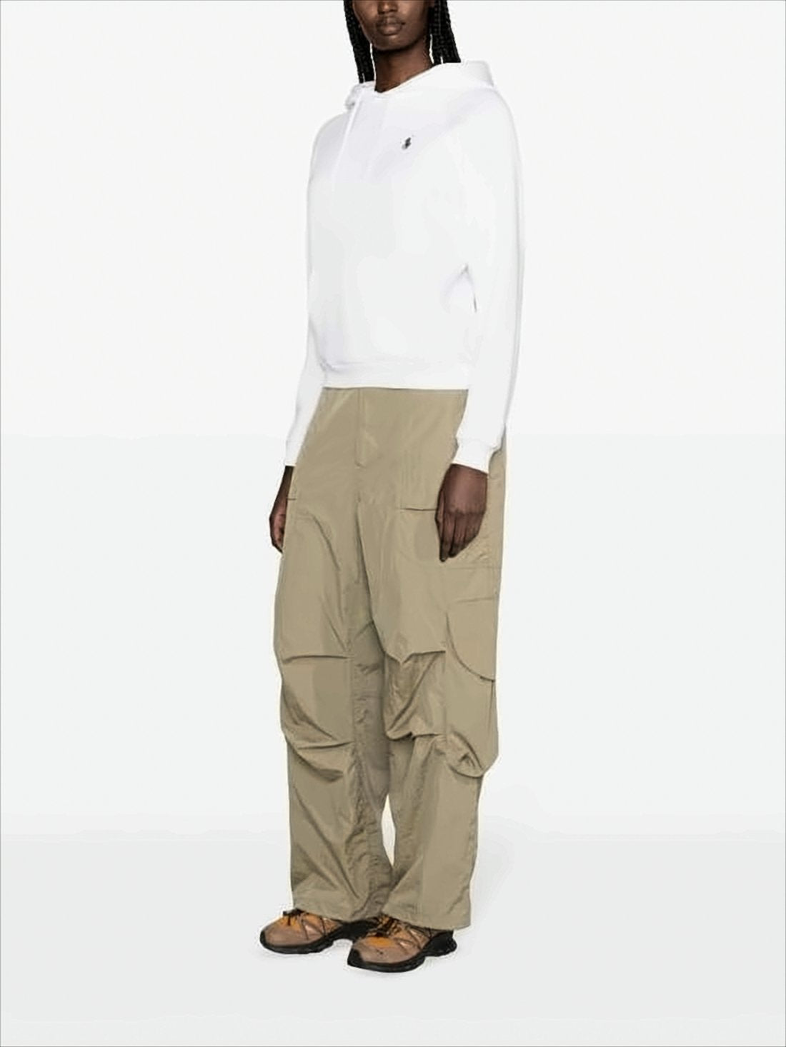 White Pullover Hoodie with Drawstring