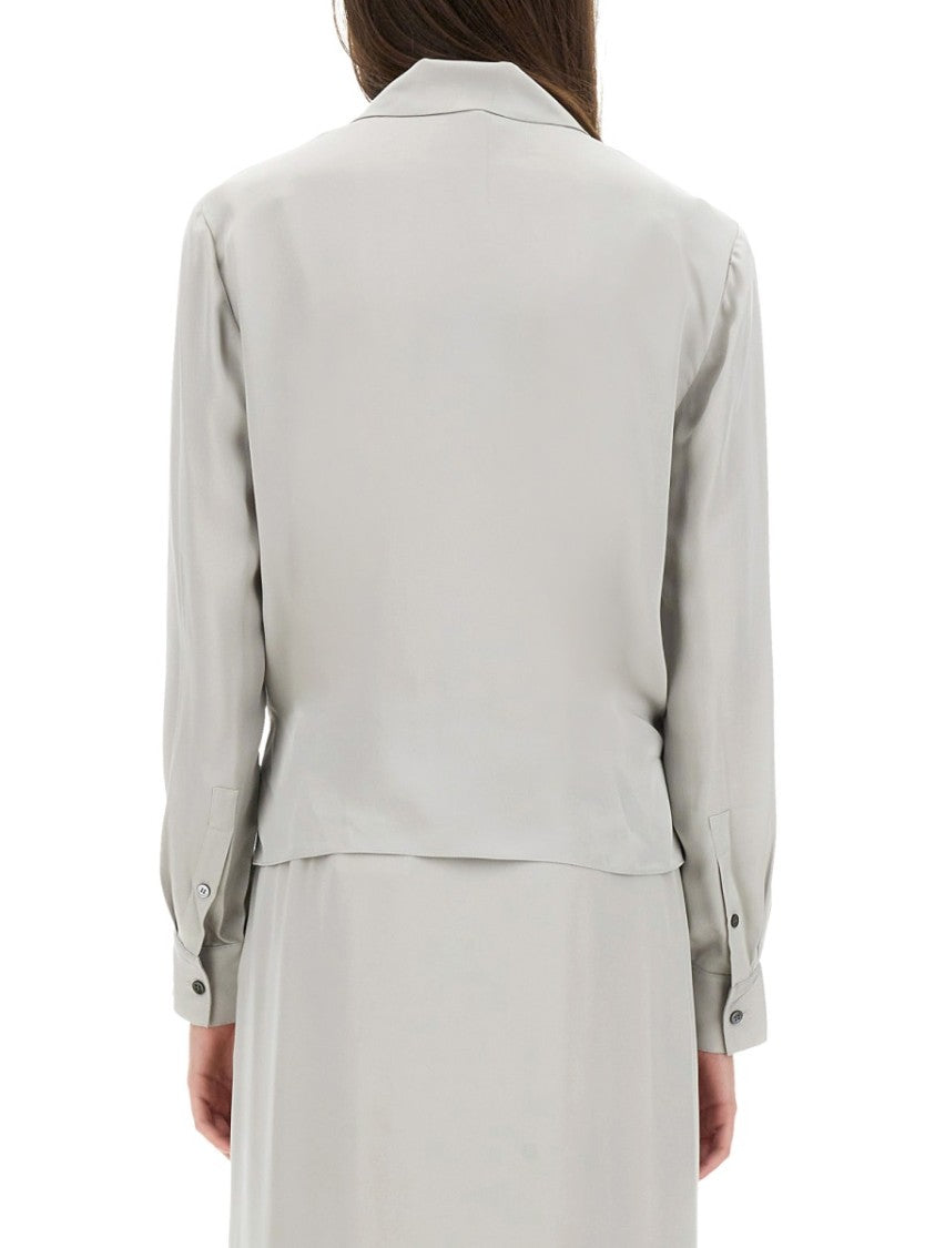 Wrap-Style Silk Shirt