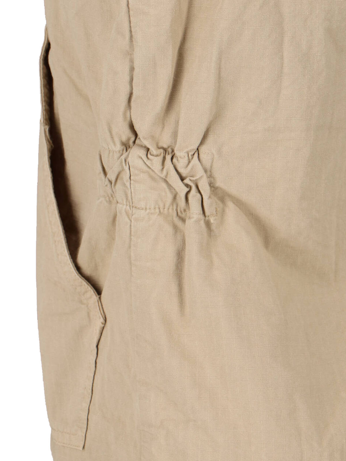 Beige Hooded Cotton Vest Jacket