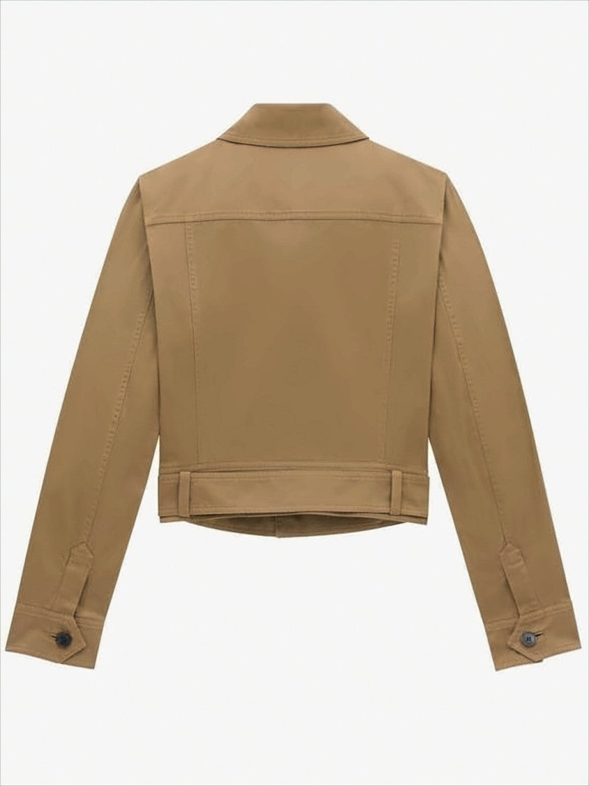 Structured Cropped Jacket with Classic Collar