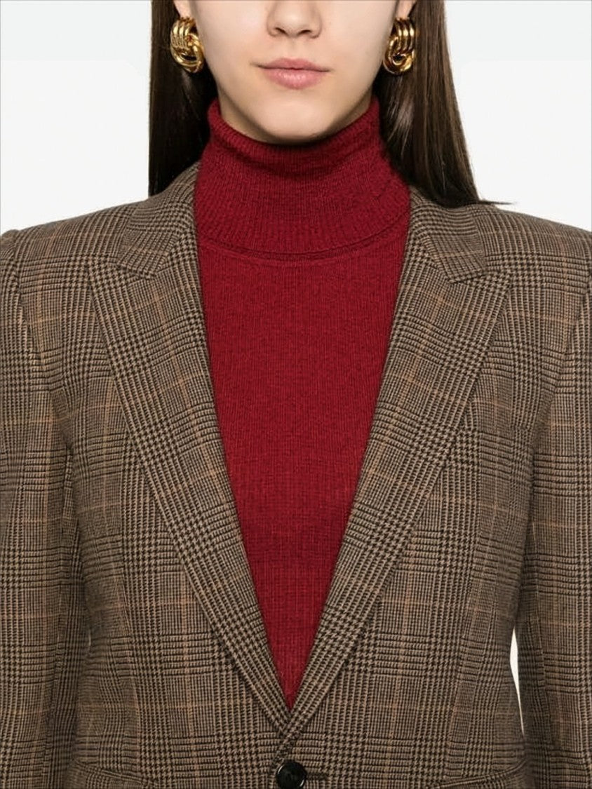 Tailored Plaid Wool-Blend Blazer