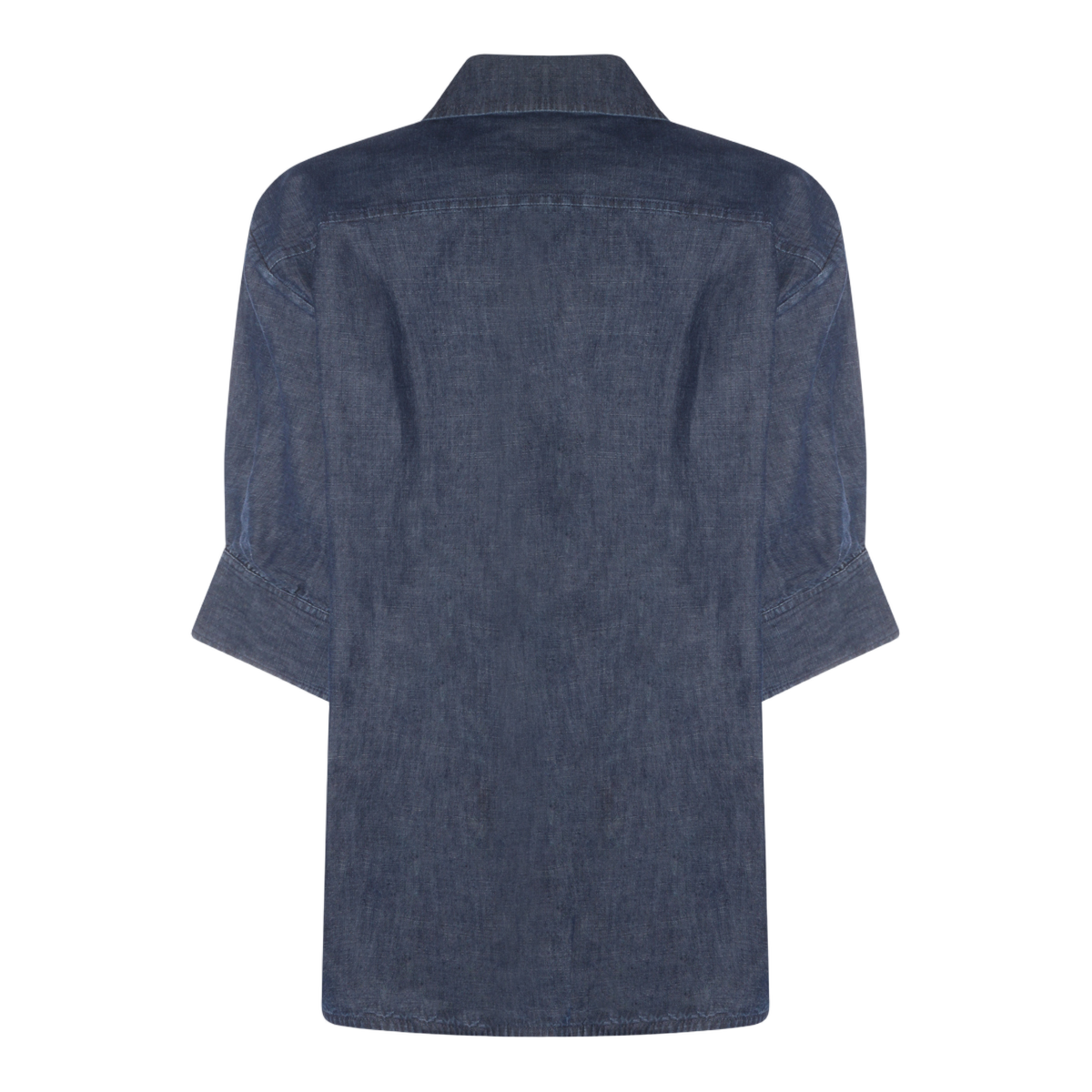 Structured Blue Shirt with Button-Down Front