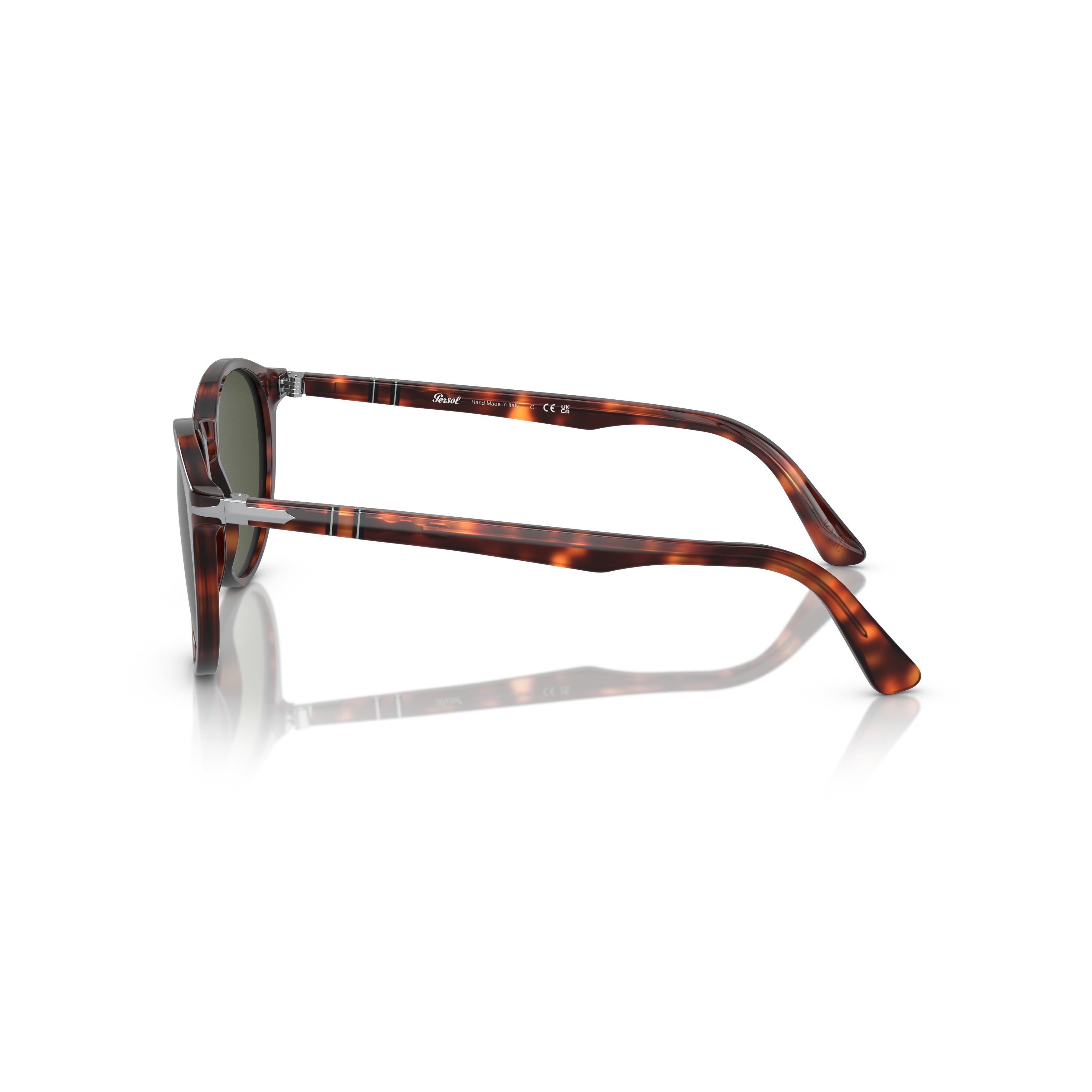 0po3152s Classic Round Frame Tortoiseshell Sunglasses