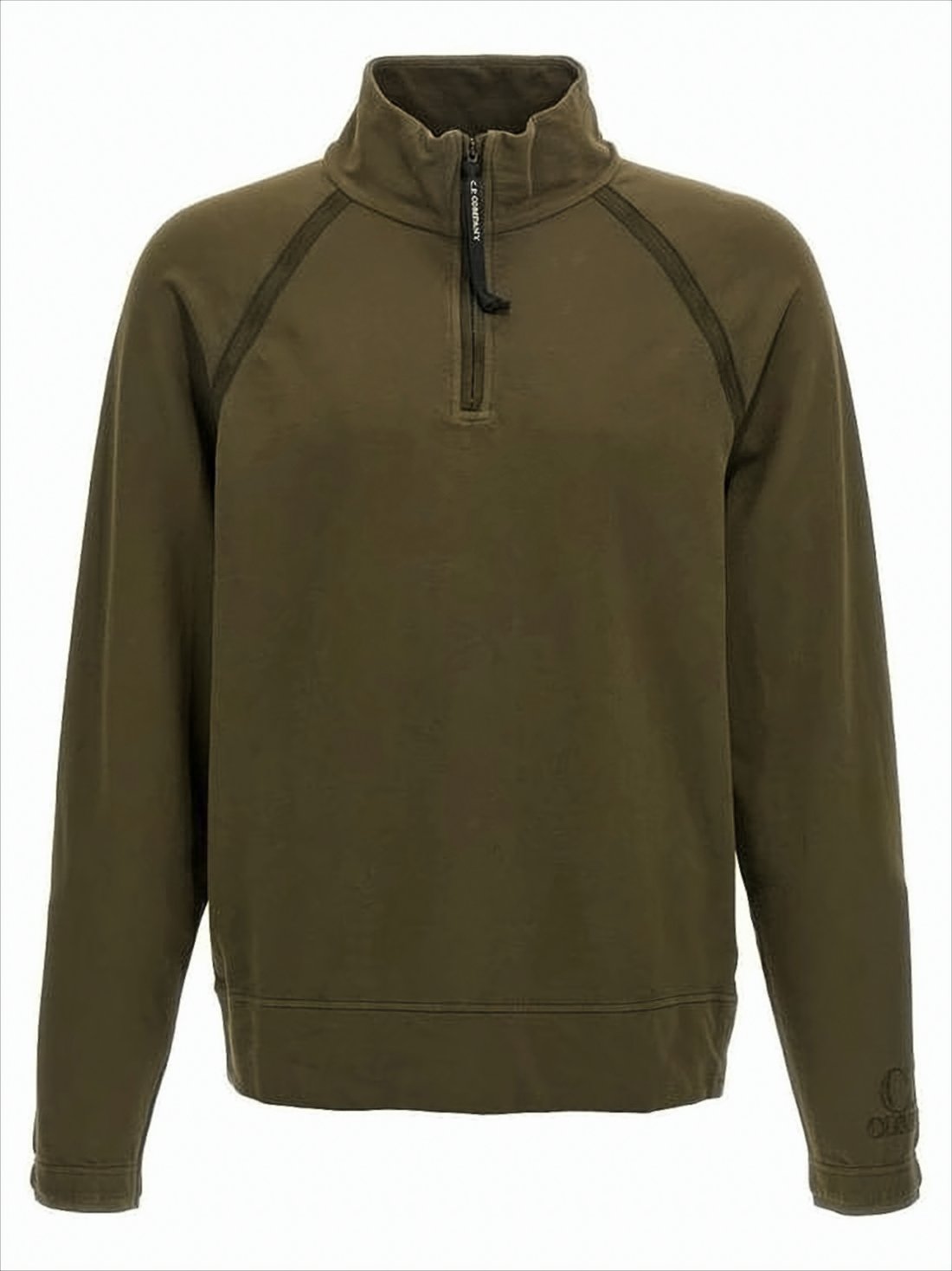 Half-Zip Pullover Knit Top With High Collar And Raglan Sleeves