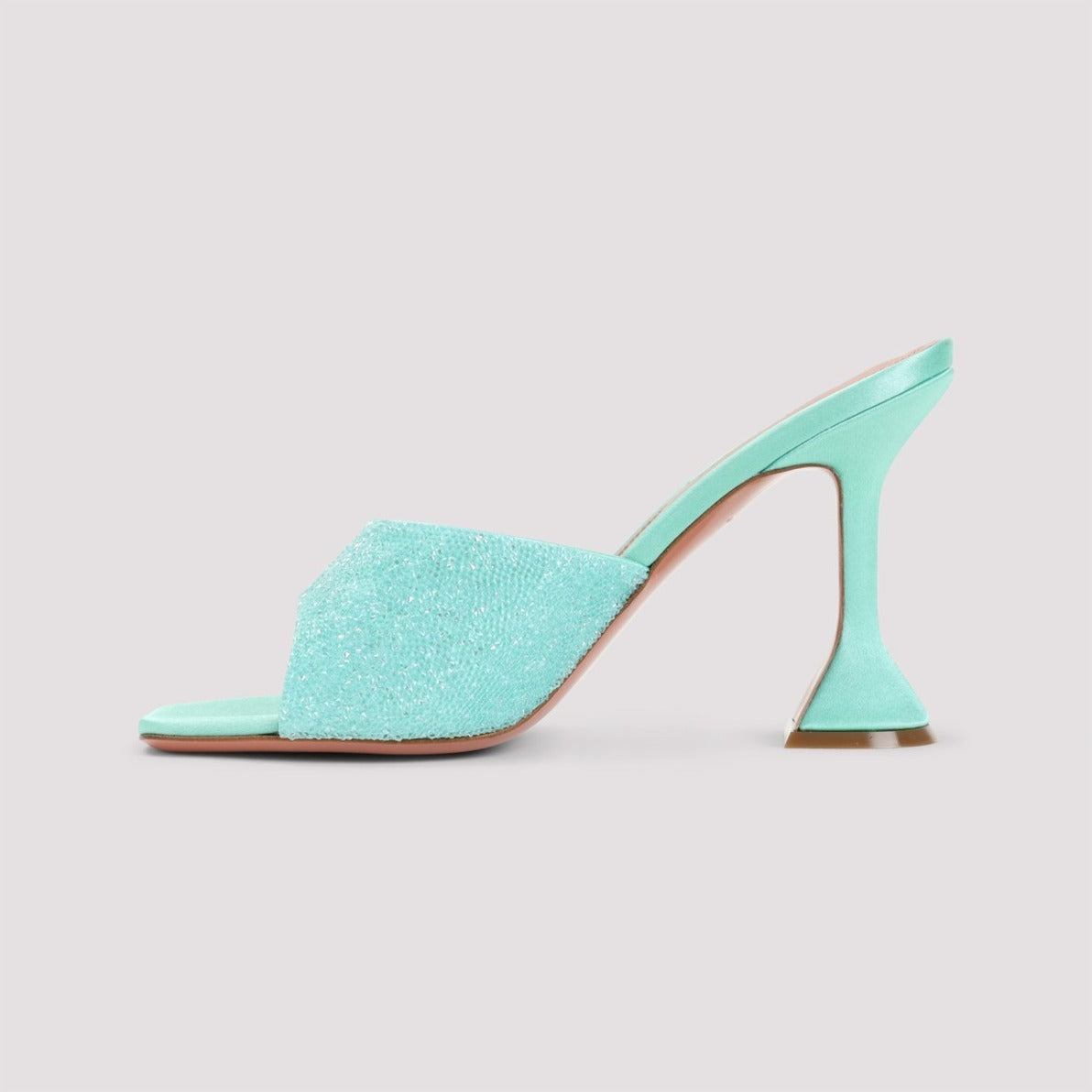 Satin Open-Toe Sandals With Crystal Embellishments
