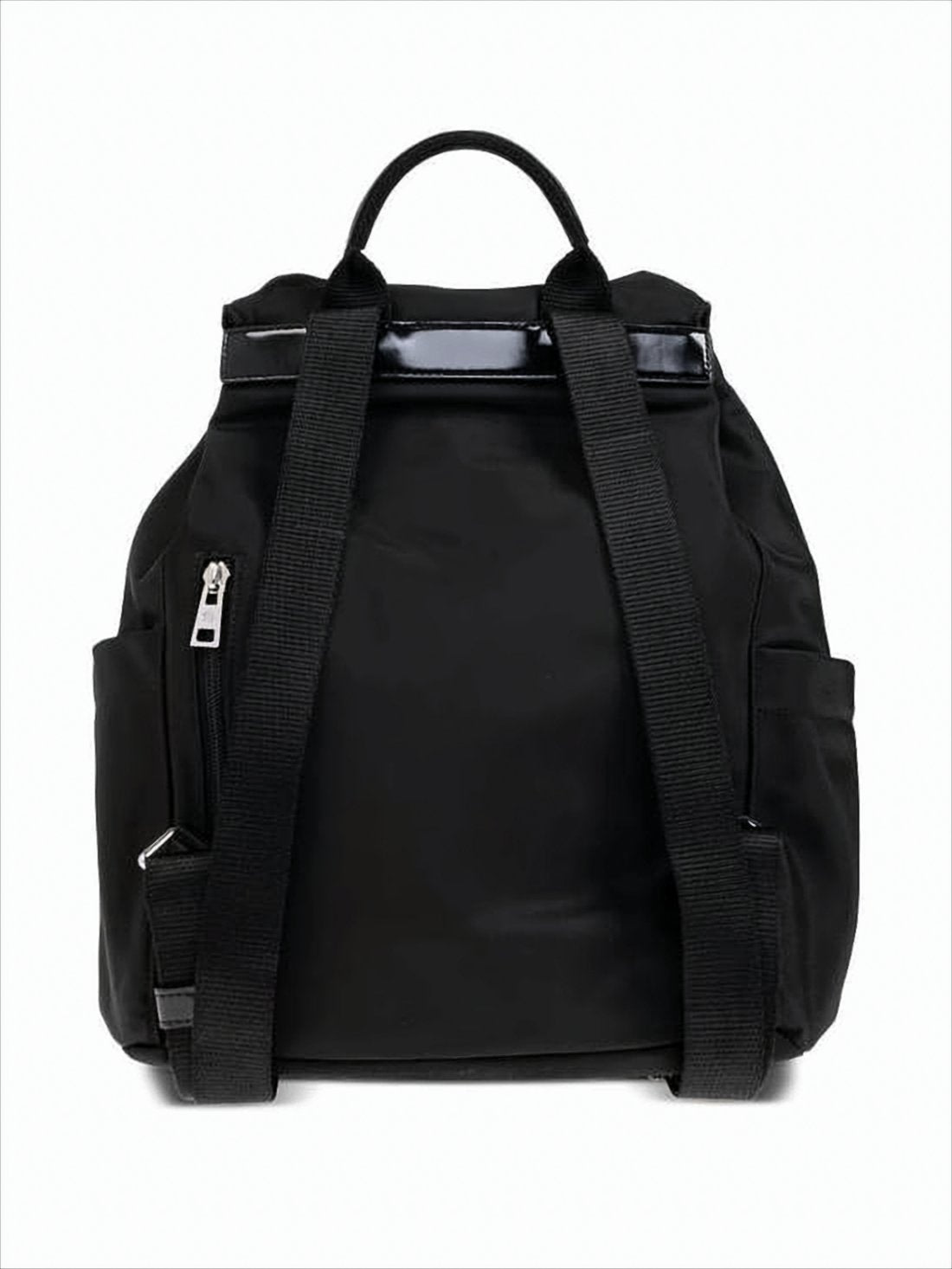 Nylon Flap Top Backpack with Buckle Closure