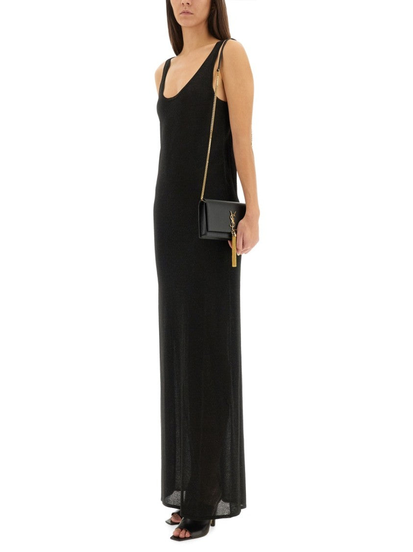 Floor-Length Lurex Knit Dress