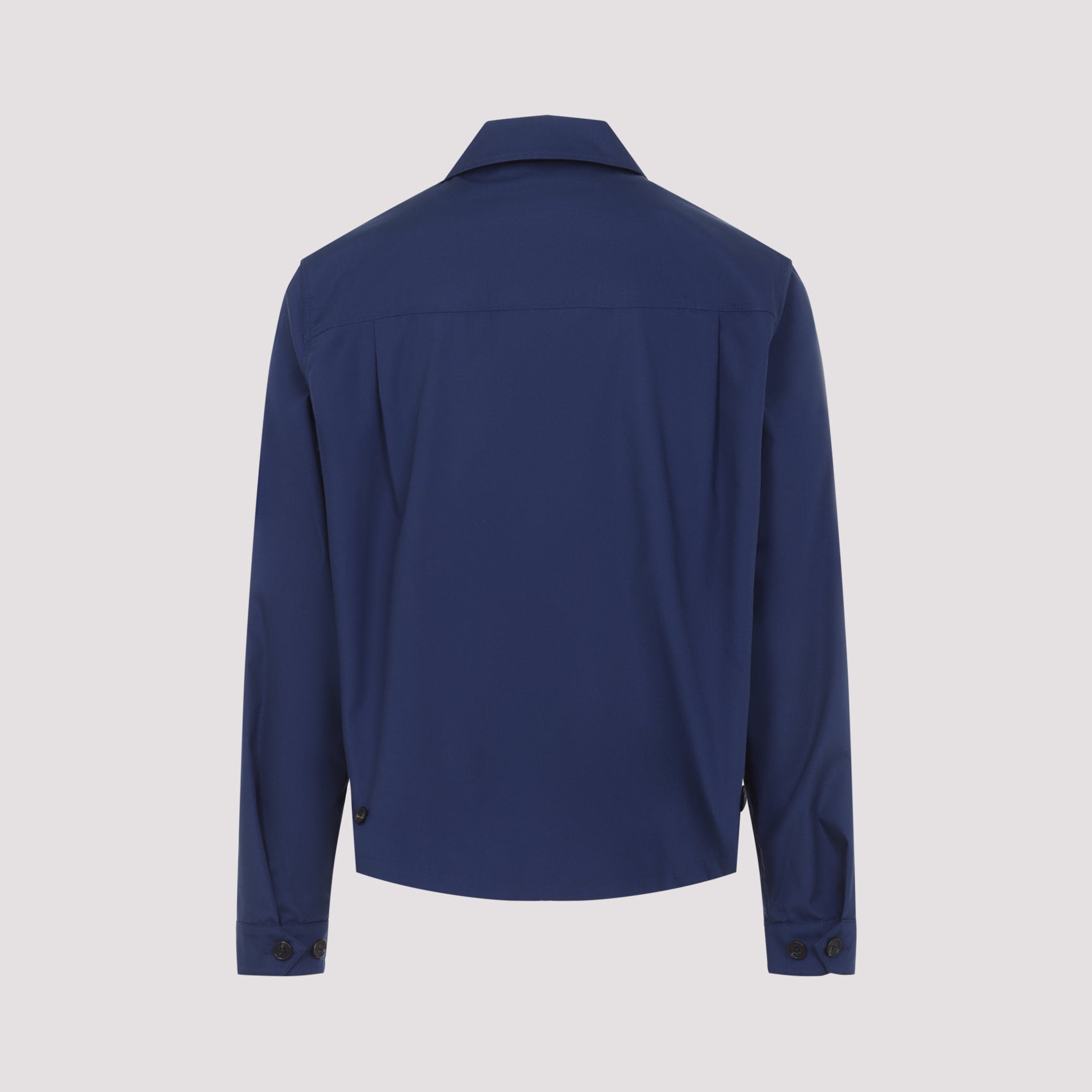 Blue Casual Jacket With Classic Collar