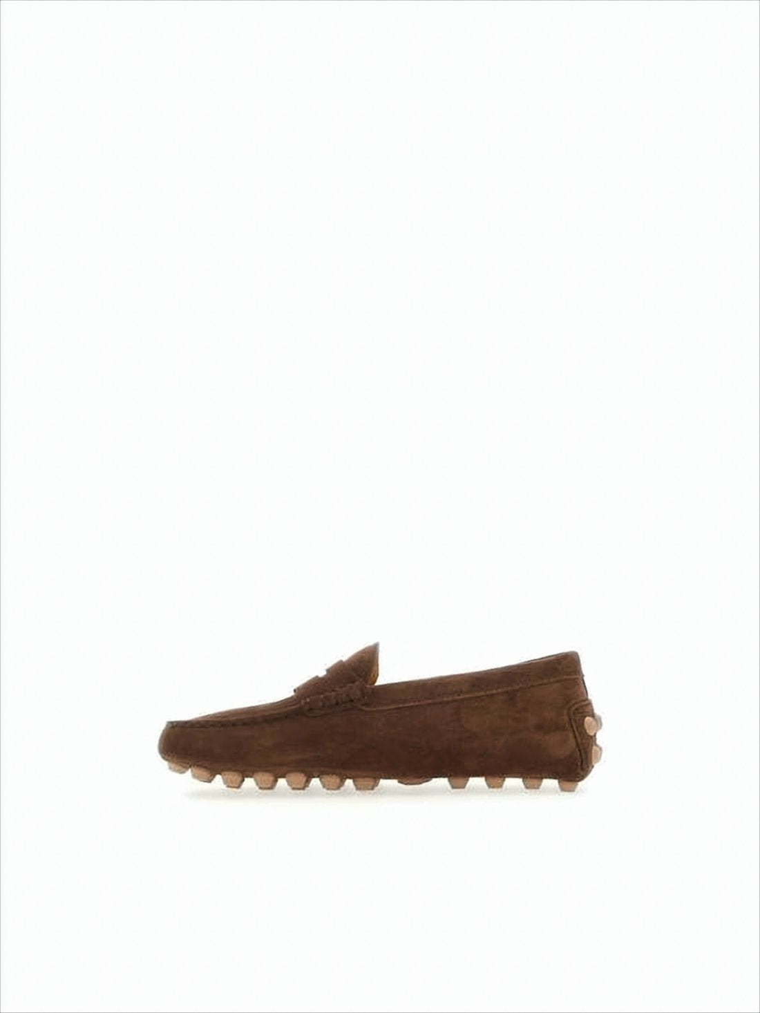 Suede Loafers with Textured Rubber Sole