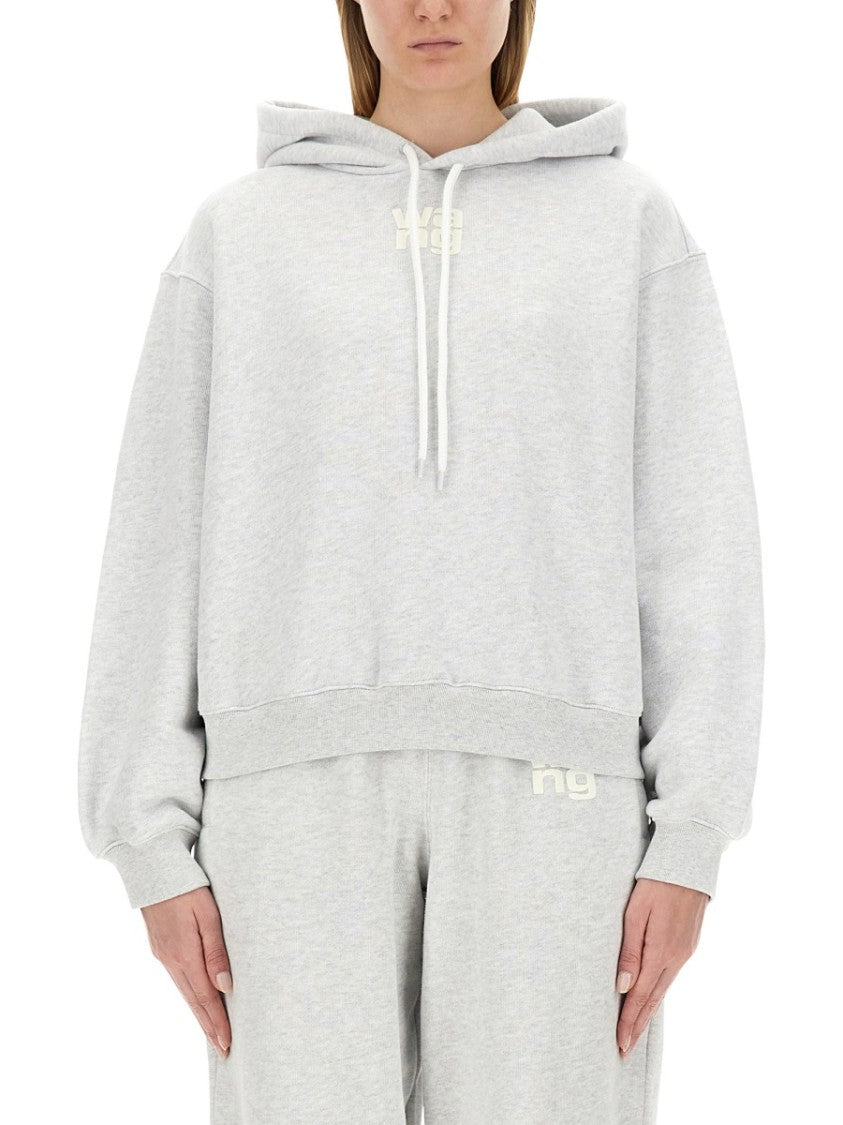 Oversized Grey Hoodie With Subtle Logo