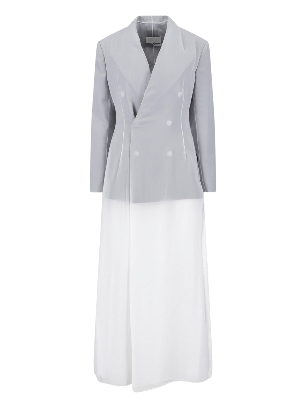 White Tailored Two-Tone Maxi Dress